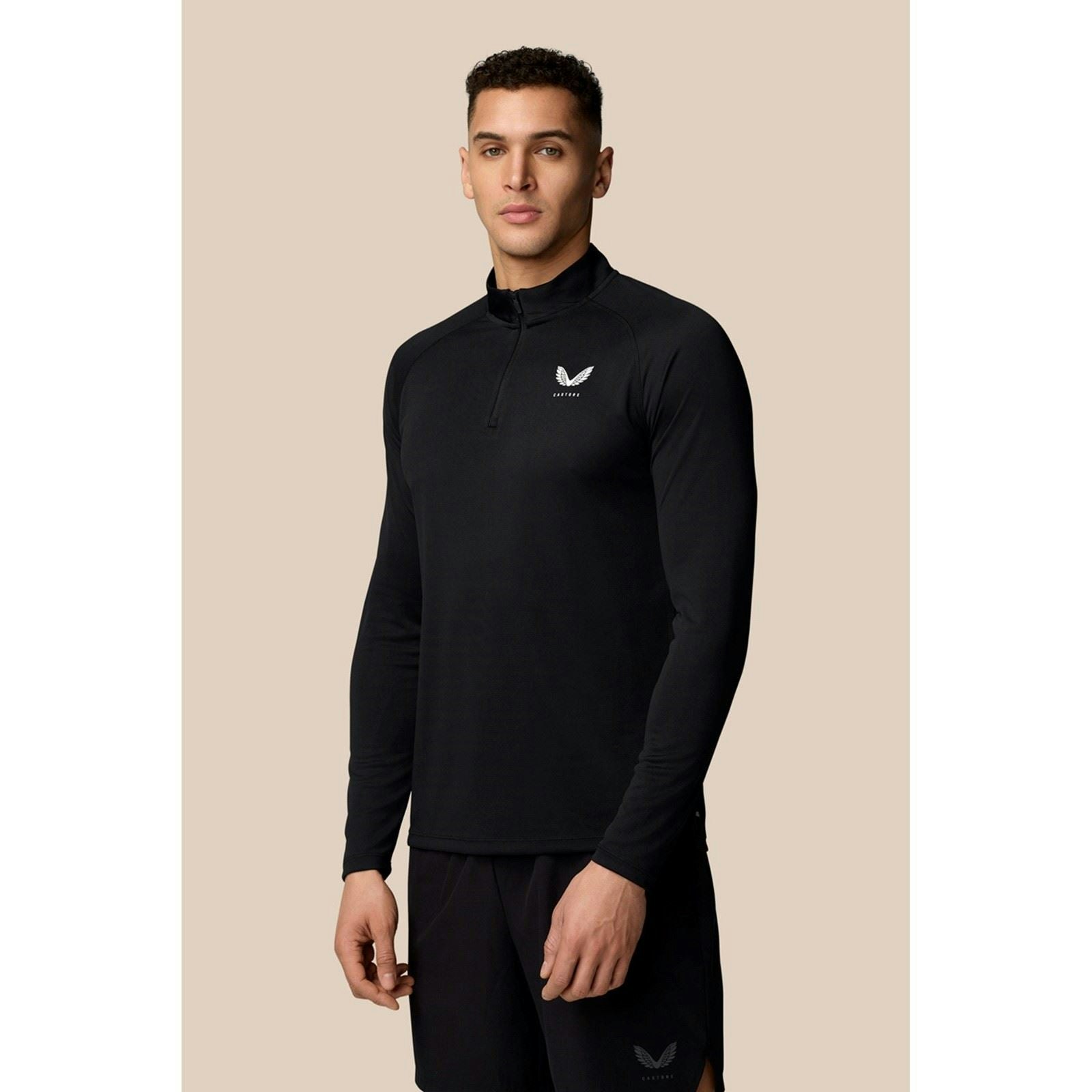 Castore Men's Black Adapt Training 1/4 Zip Top Polyester - Medium