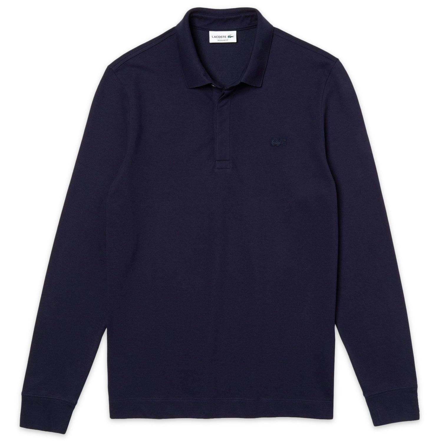 Lacoste Long Sleeve Paris Stretch Polo Ph2481 - Navy - Small