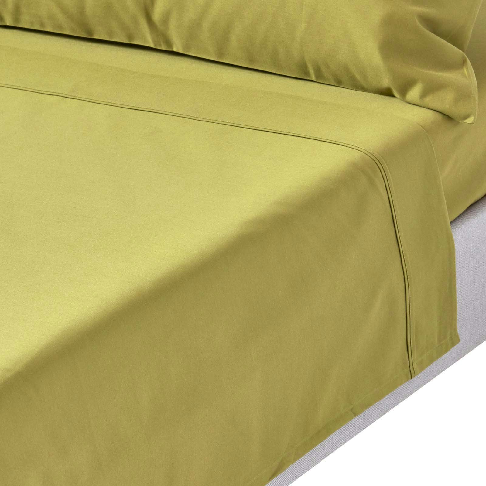 Rackhams Green Premium 1000 Tc Egyptian Cotton Sateen Weave Flat Sheet - Olive - Single