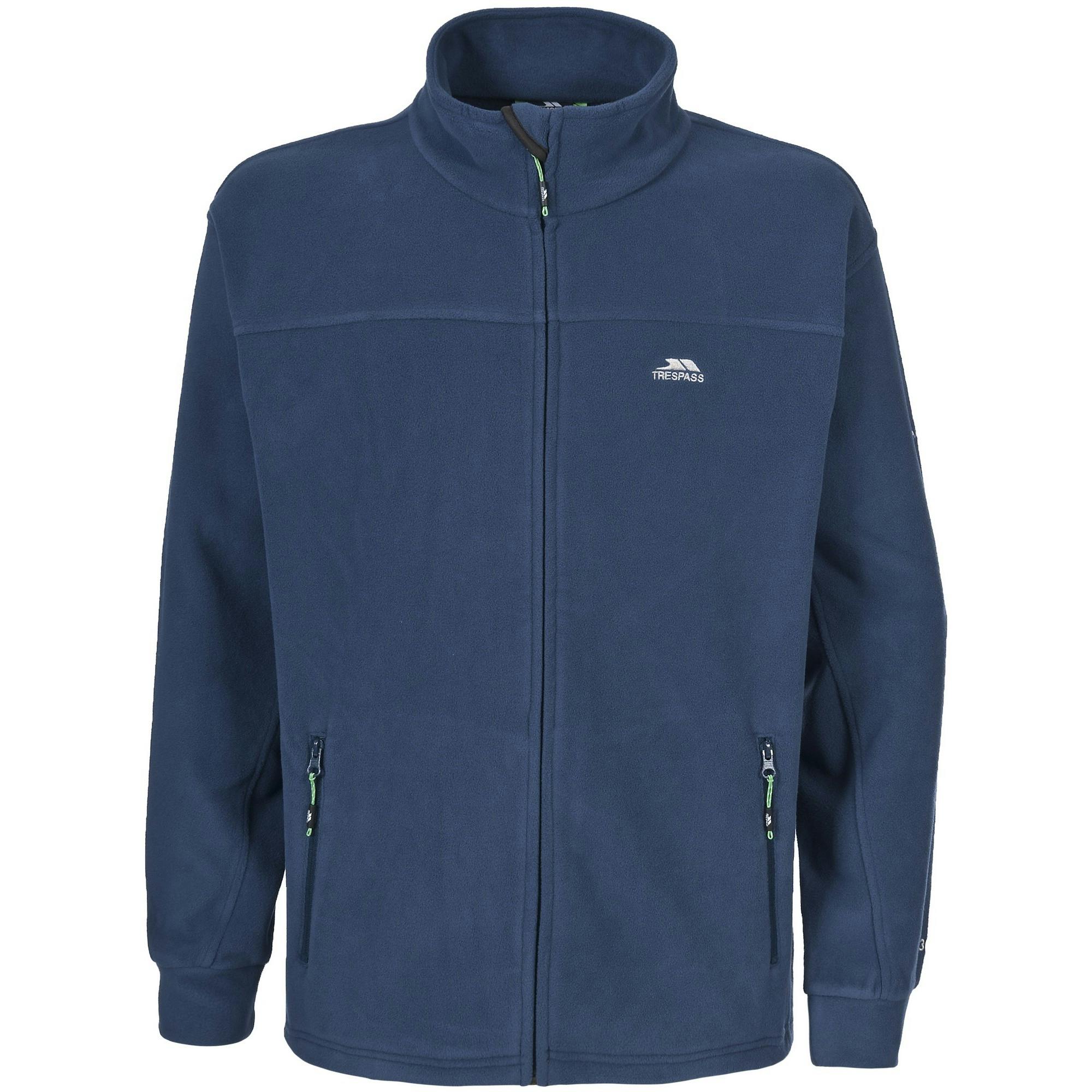 Trespass Men's Bernal Full Zip Fleece Jacket - Navy - 3XL - Navy - 100% Polyester