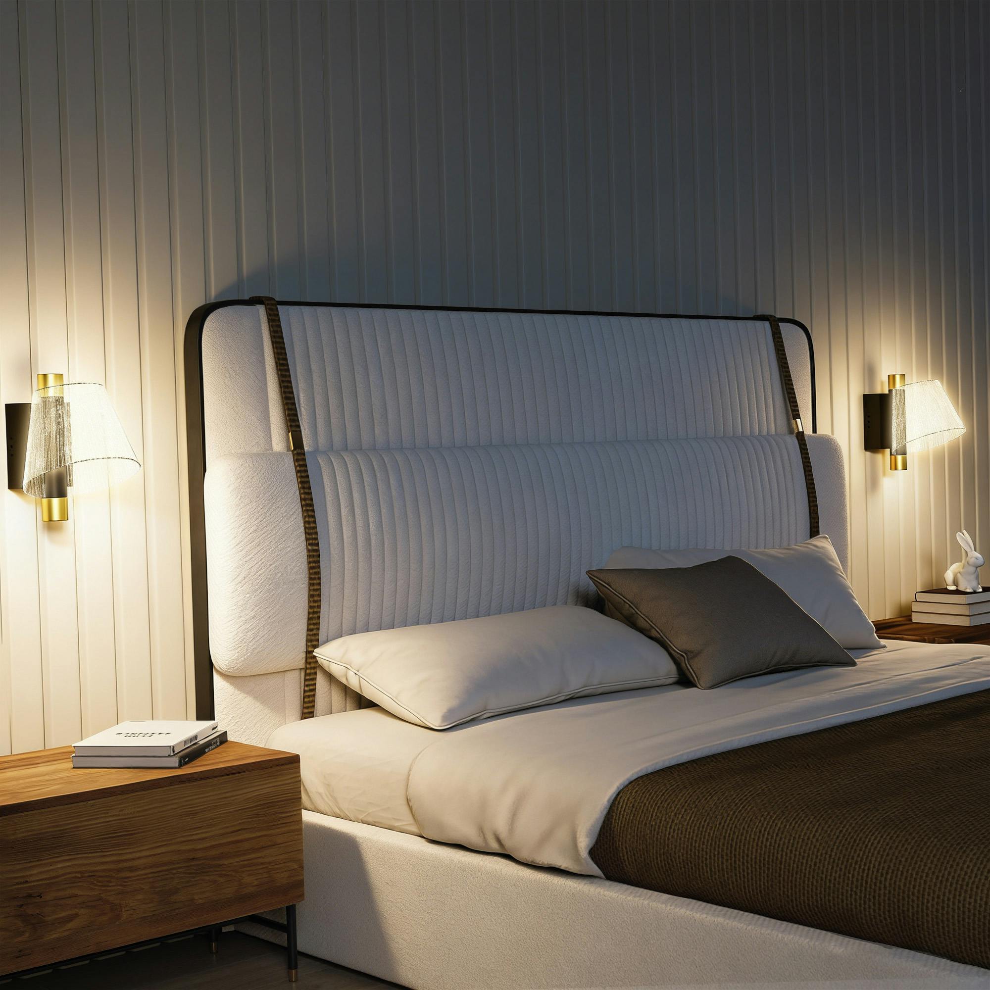 Rackhams Light/Black Led Wall Lamp 2 Pack, Modern Indoor Starry Wall - Metal, Acrylic - Matte And Gold
