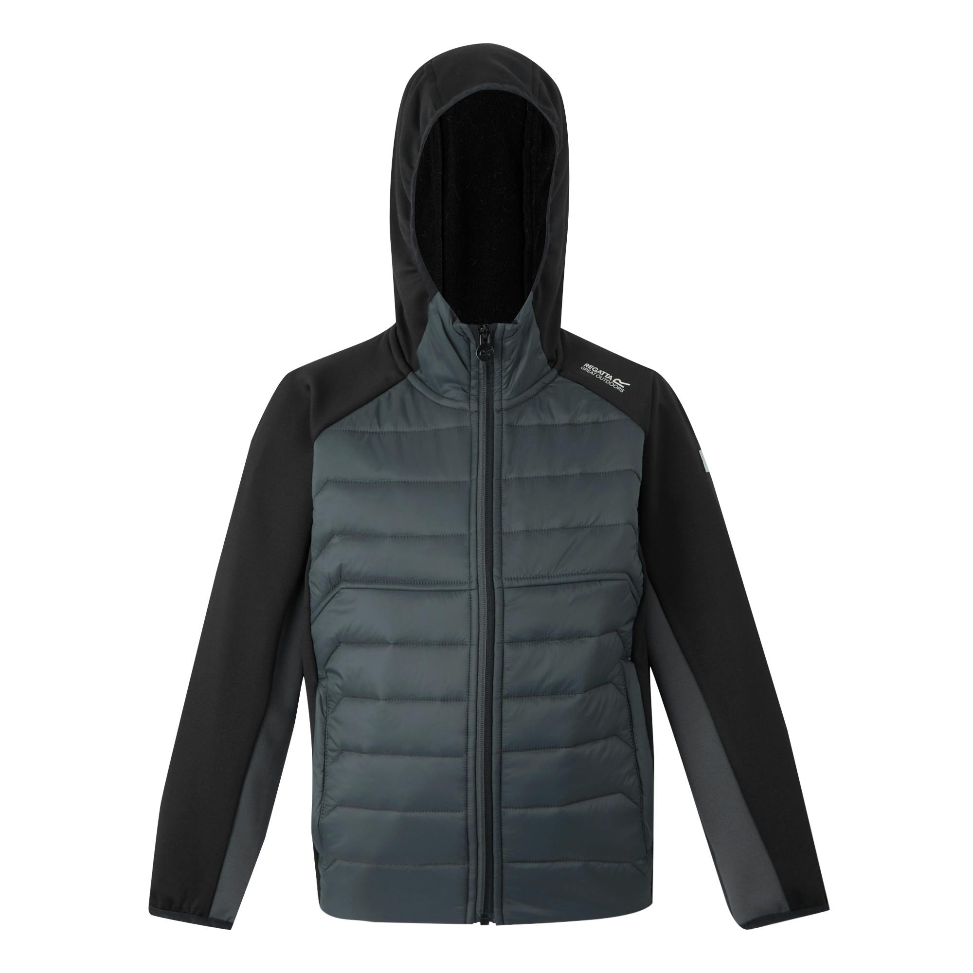Regatta Black/Grey Kids Kielder Ix Hybrid Jacket - /Seal - 5-6 Years - /Seal - 100% Mixed
