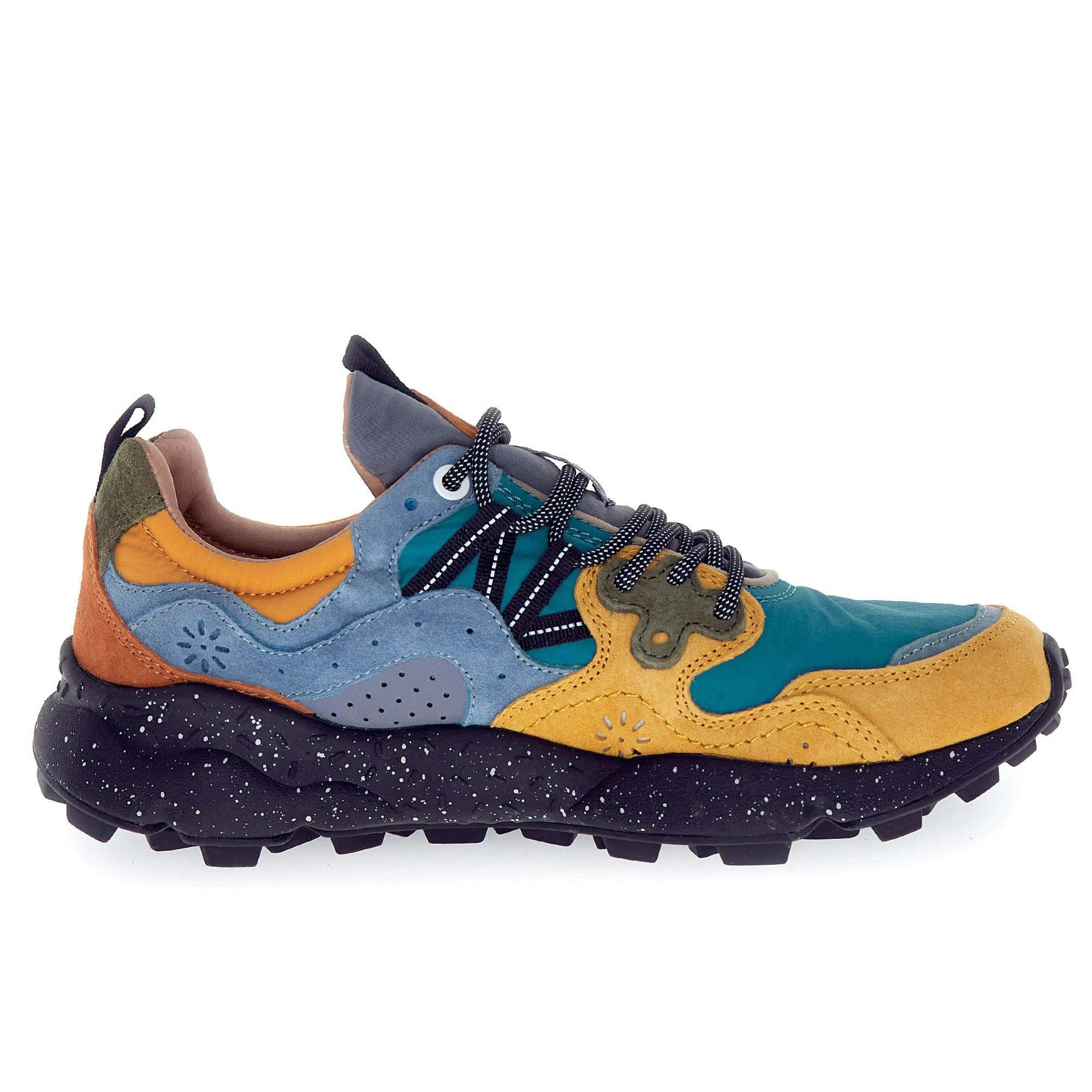 Flower Mountain Men's Black Yamano 3 Trainers - Papaya/Black/Petrol - Eu 41