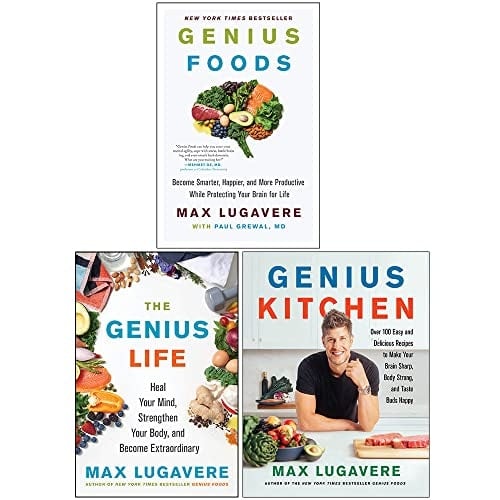 Harperwave Ltd Max Lugavere Genius Living 3 Book Set (Genius Foods, The Genius Life, Genius Kitchen)