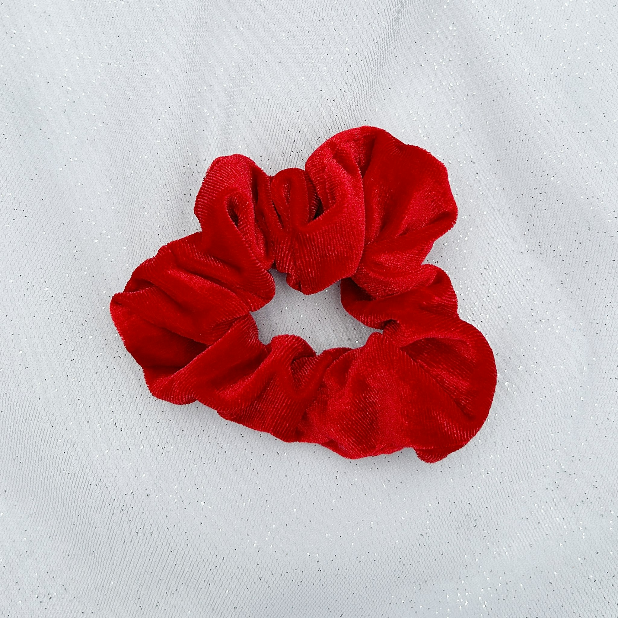 Queenmee Accessories Red Scrunchie In Velvet