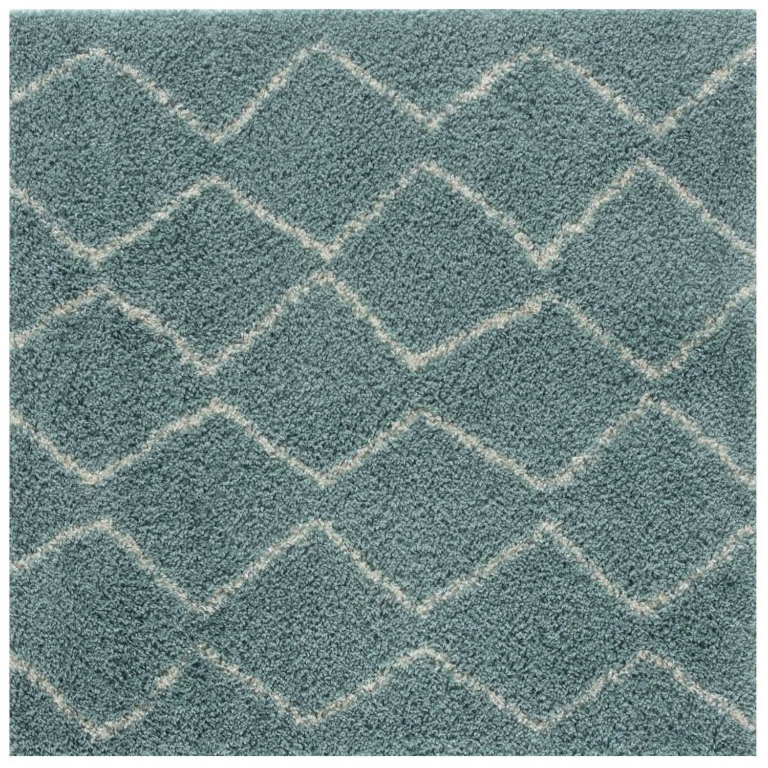 Rackhams Blue Moroccan Duck Egg Shaggy Rug | 850 - 120X120 Cm