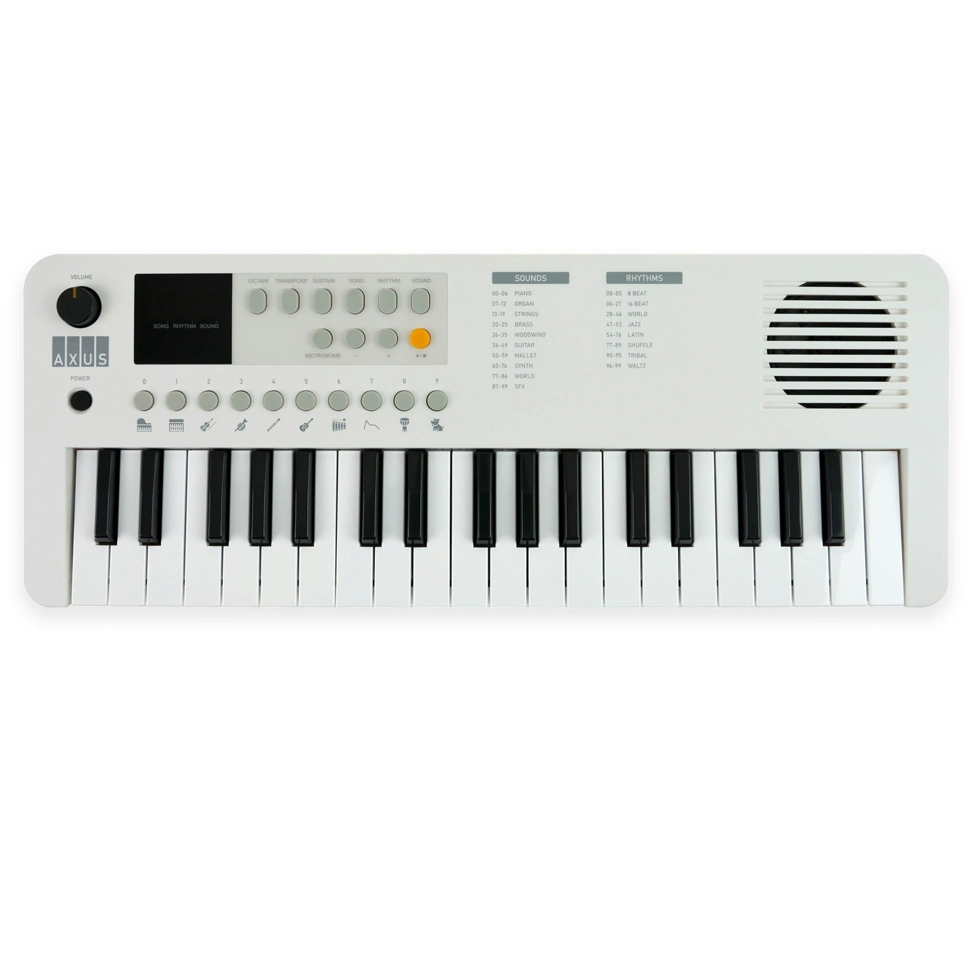Axus White Mini Keyboard 37 Key Keyboard - Image 9