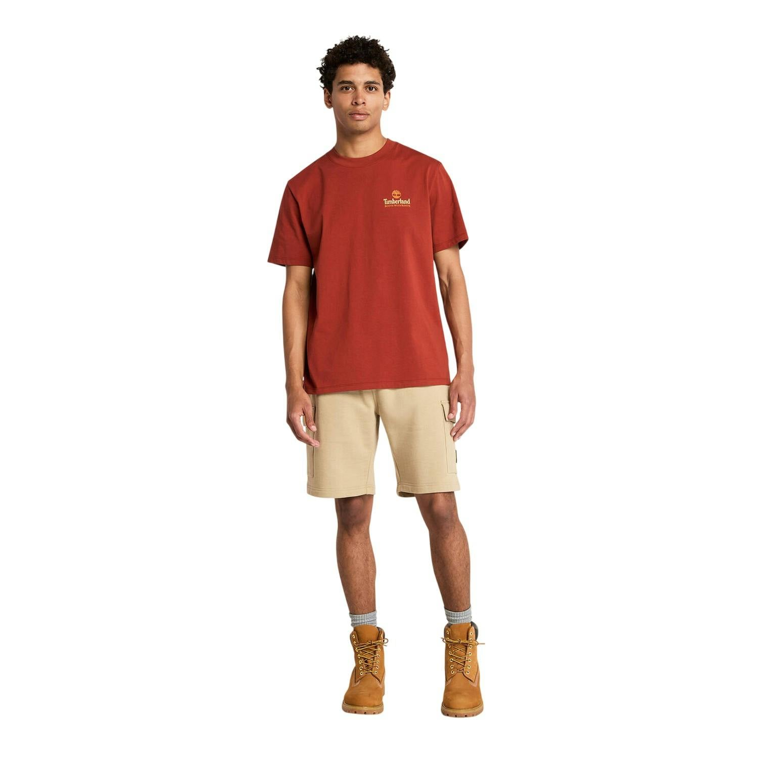 Timberland Men's Woven Cargo Shorts - Lemon/Pepper - M - Lemon/Pepper - 100% Mixed
