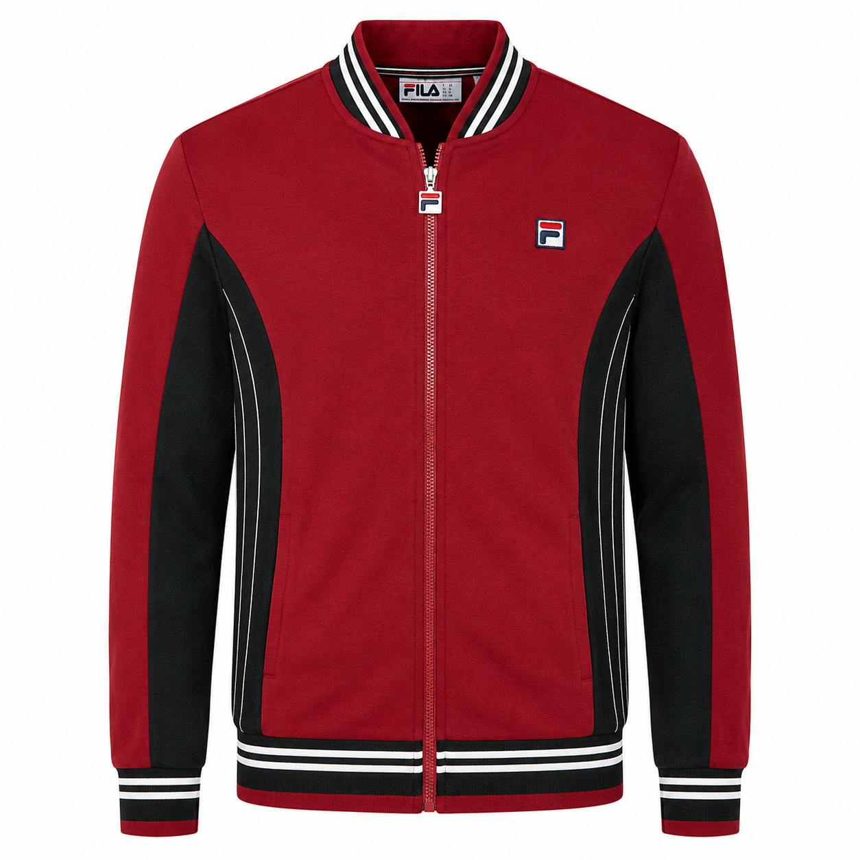 Fila Men's Sun Dried Tomato/Black/White Settanta Baseball Track Jacket - Image 3