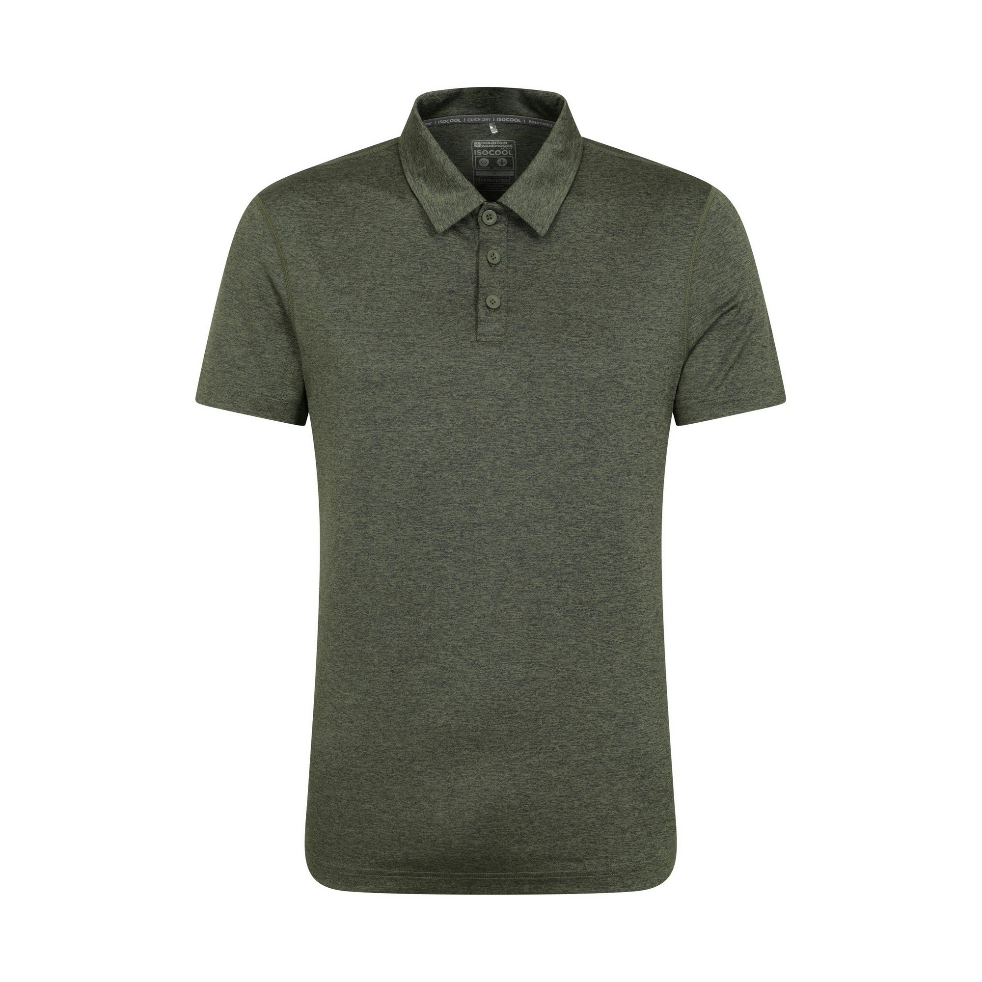 Mountain Warehouse Men's Dark Deuce Isocool Polo Shirt - Khaki - Khaki Large