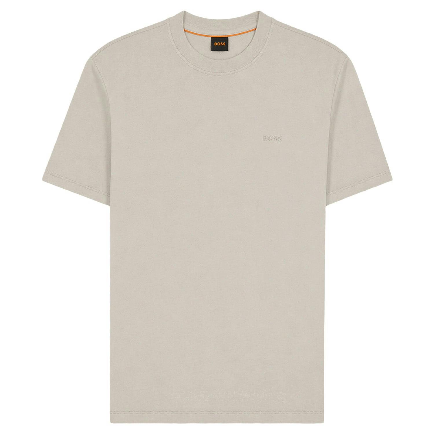 Boss Grey/Beige Te Interlock Relaxed Fit T-Shirt - Medium