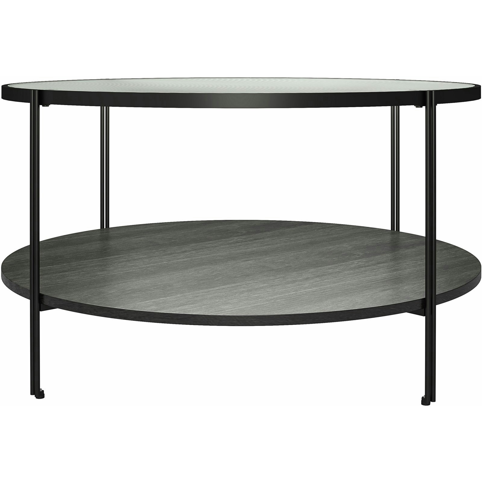 Rackhams Black Wainwright Round Coffee Table Oak