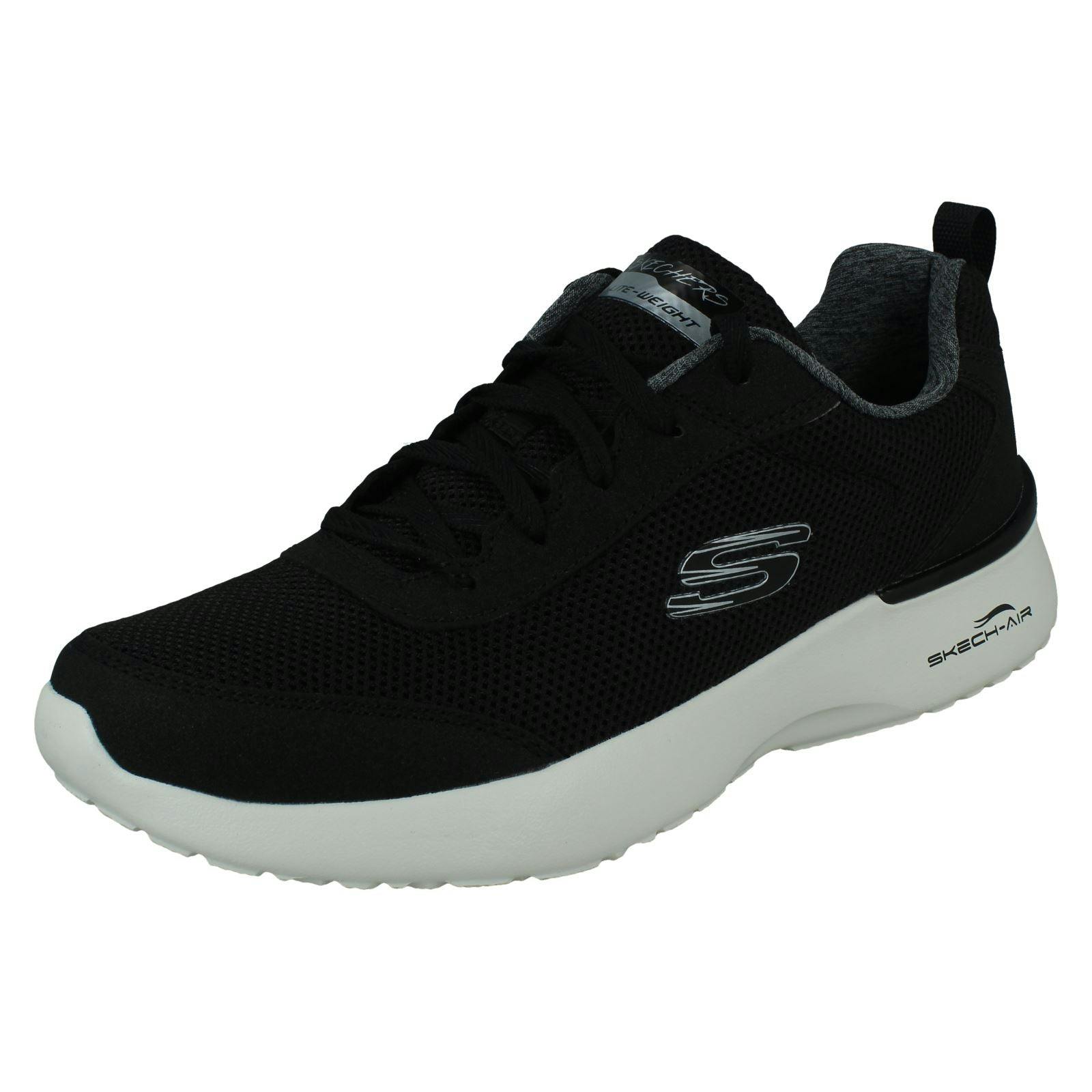 Skechers Women's Black/White Skech-Air Dynamight Memory Foam Trainers Fast Brake 12947 - Uk 8