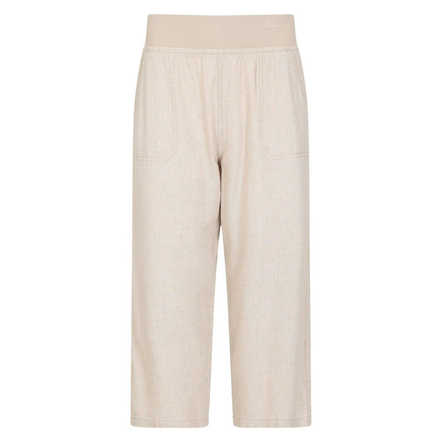Mountain Warehouse Women's Beige Skye Linen Blend Capri - 6 Uk - 55% Linen/45% Viscose