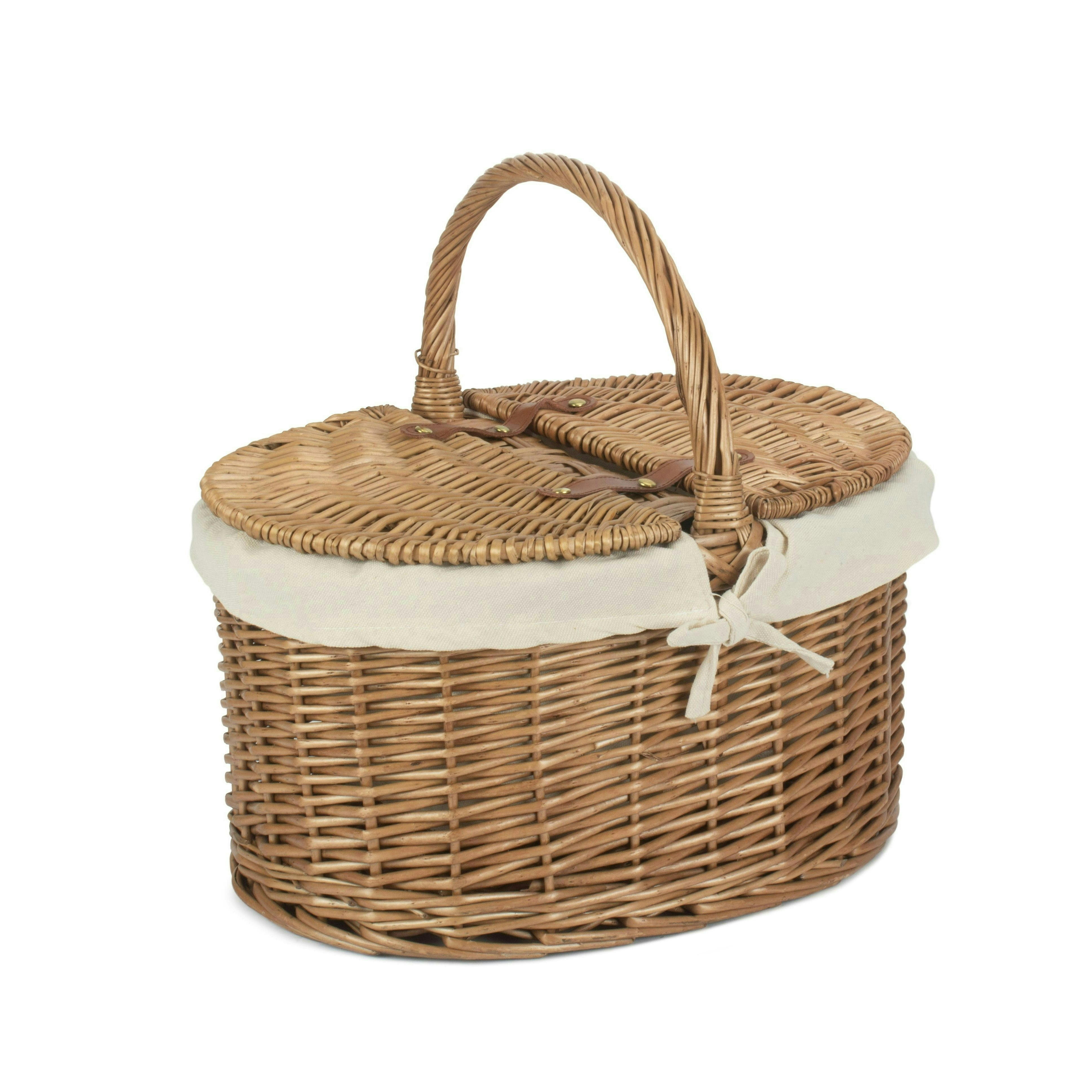 Red Hamper Red/Light/White Hamper Large Steamed Oval Butterfly Lidded Wicker Picnic Basket