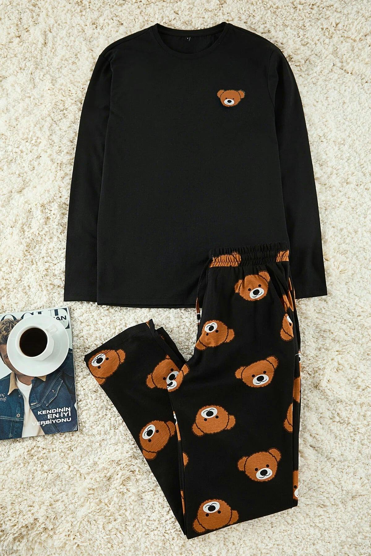 Wovcor 2-Piece Regular Fit Teddy Bear Print Knit Pajama Set - Multi - Xl