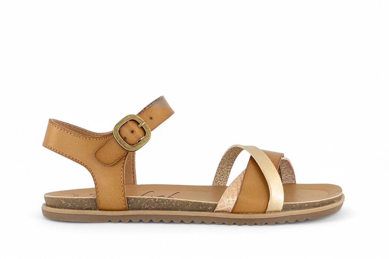 Blowfish Malibu Women's Light Tan Strappy Buckle Wedge Sandals - Monti-B - Tan - Uk 8 | Eu 41 | Us 10