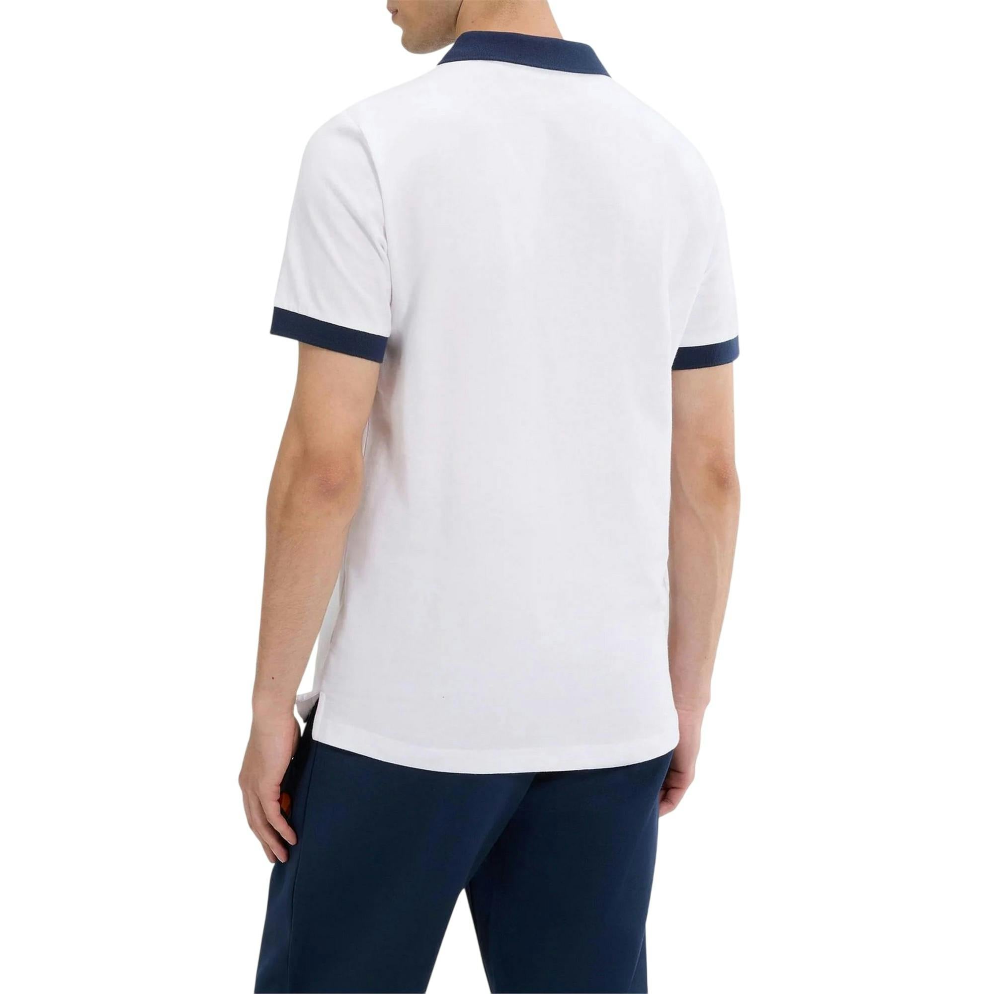 Ellesse Men's White Lessepsia Polo Shirt - /Navy - S - /Navy - 100% Cotton