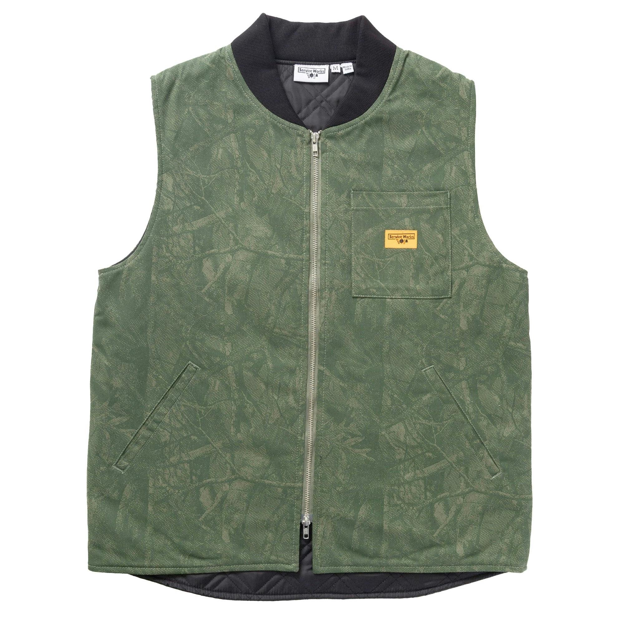 Service Works Xerox Camo Padded Work Vest - Olive - Small