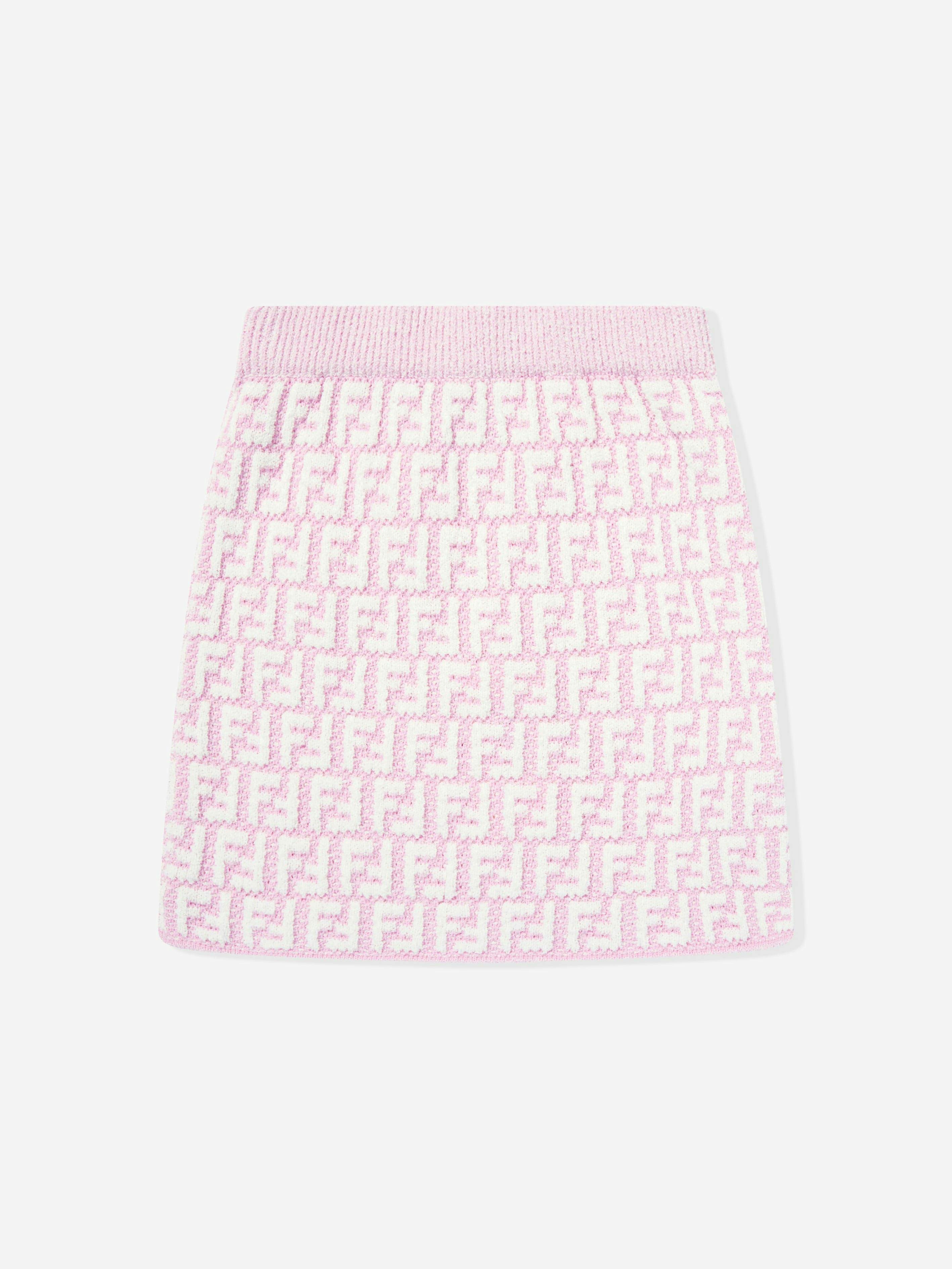 Fendi Kids Girls Pink/Light Fendi Ff Logo Skirt In - 14 Yrs