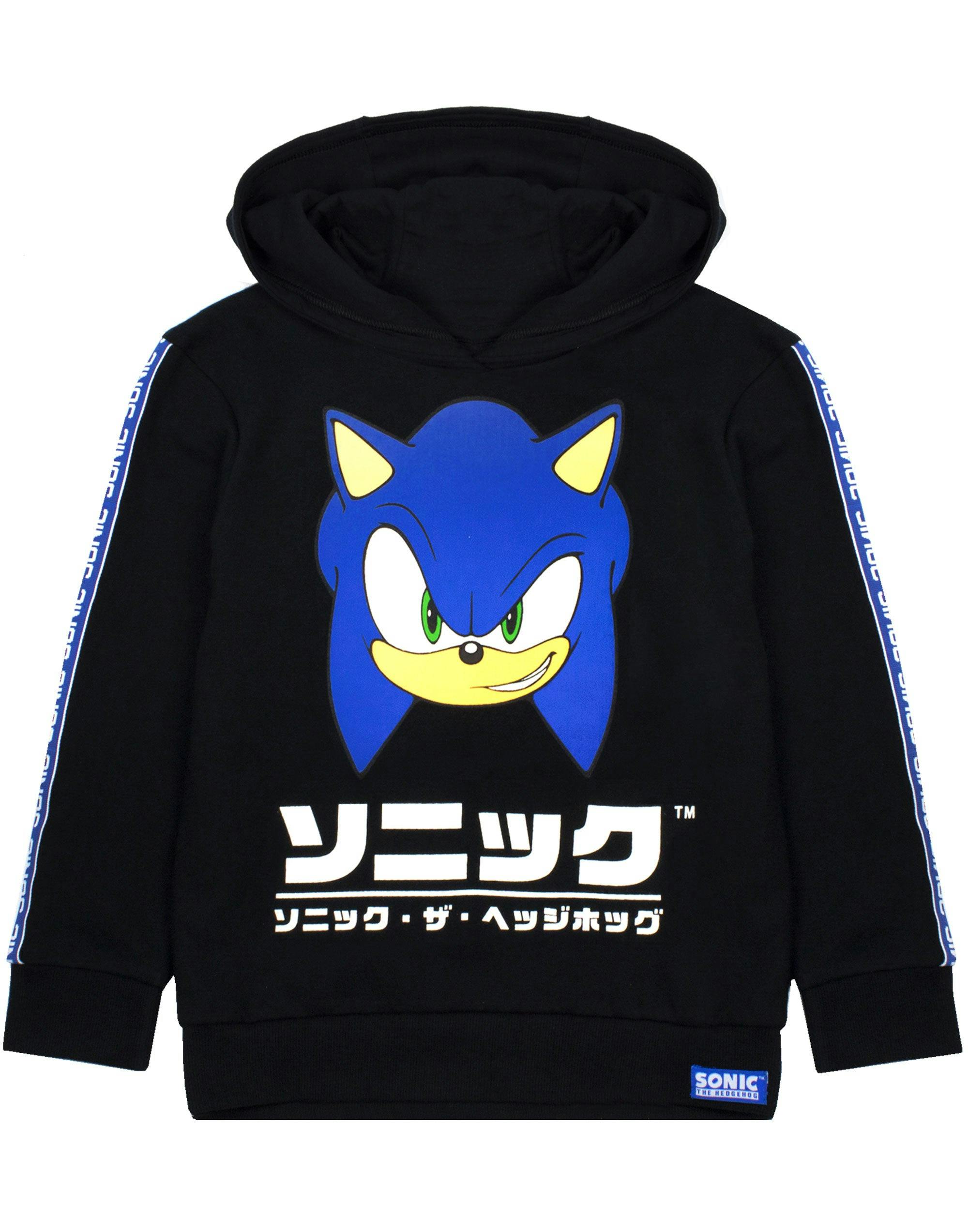 Vanilla Underground Boys Black Sonic The Hedgehog Sonic Japanese Gamer Hoodie - 7-8 Years