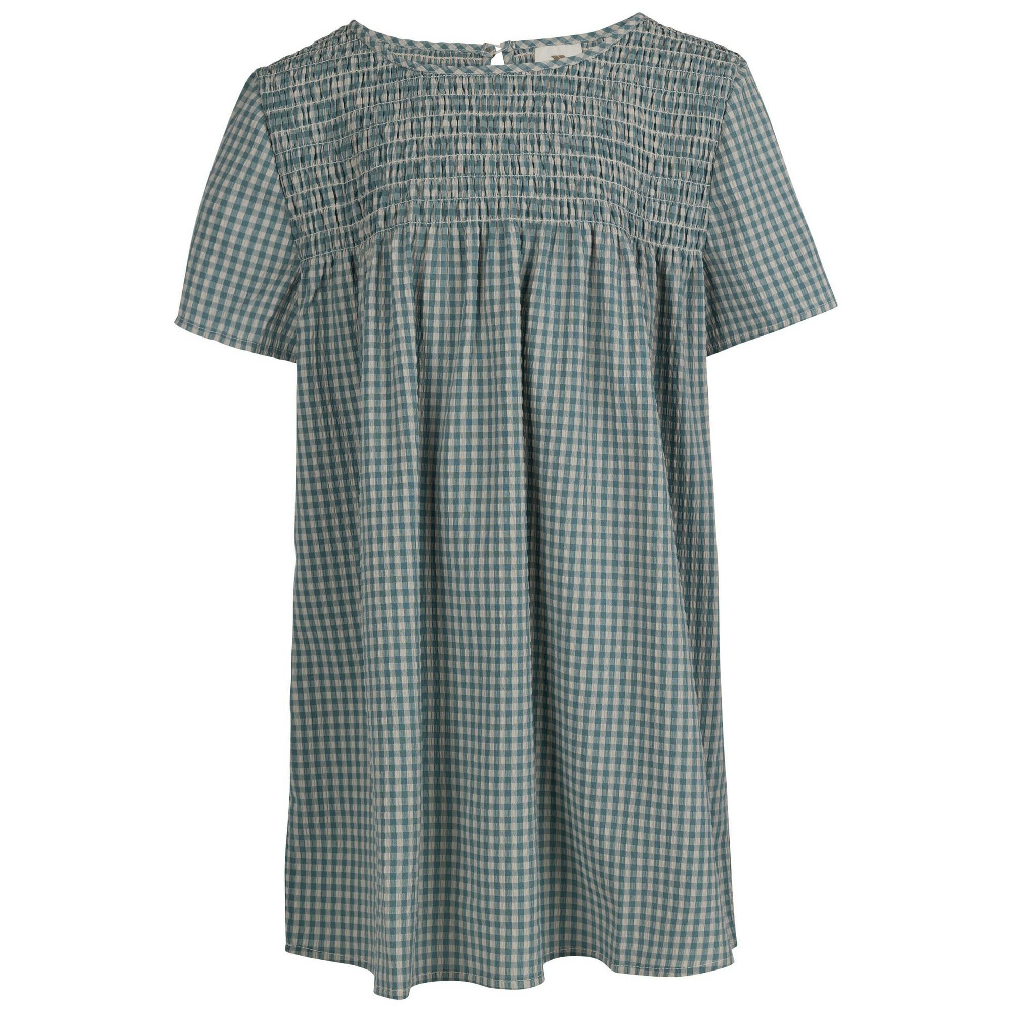 Trespass (Xxs, Storm Blue) Womens/Ladies Candice Gingham Smock Top - Image 3