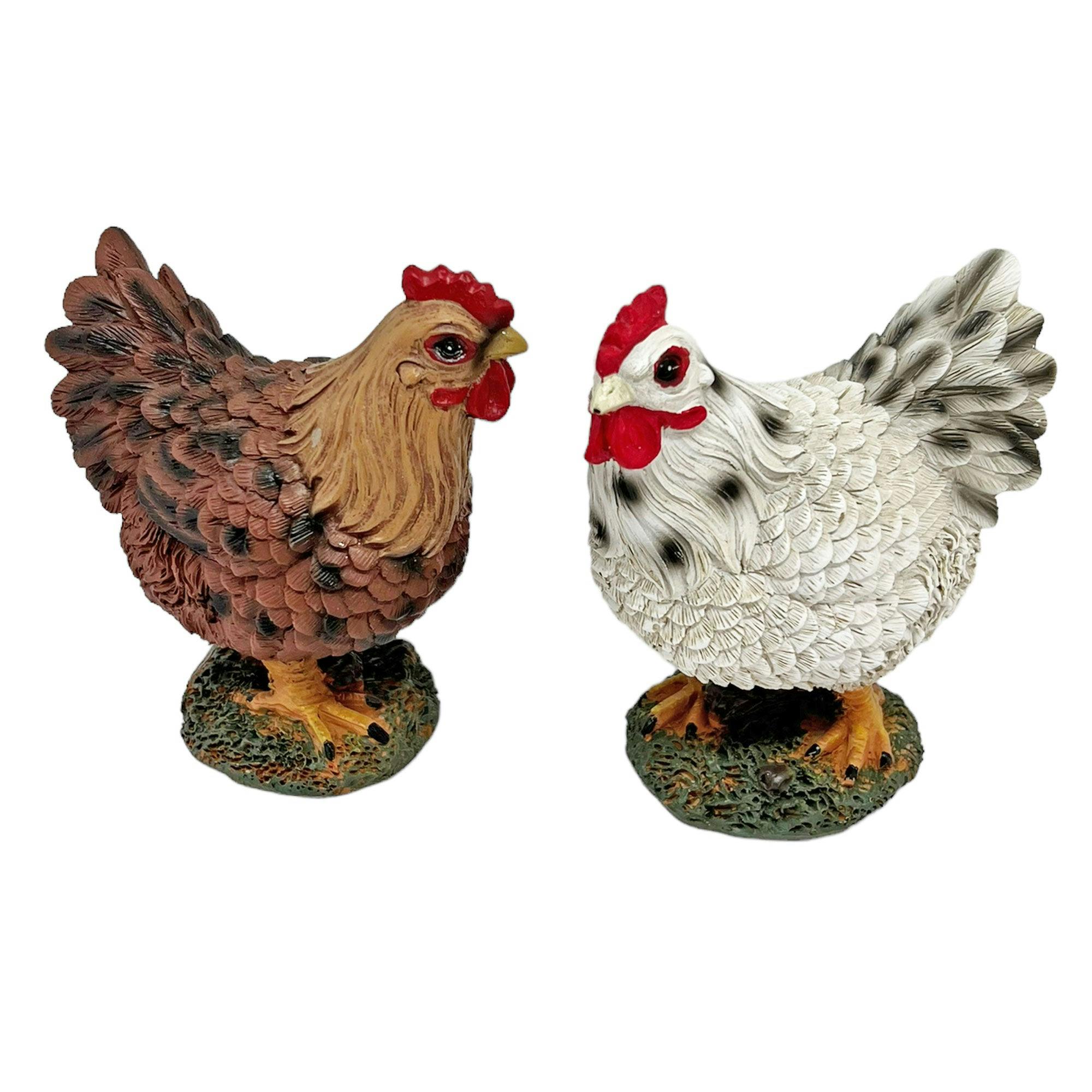 Rackhams Light Pair Of Garden Chicken Ornaments
