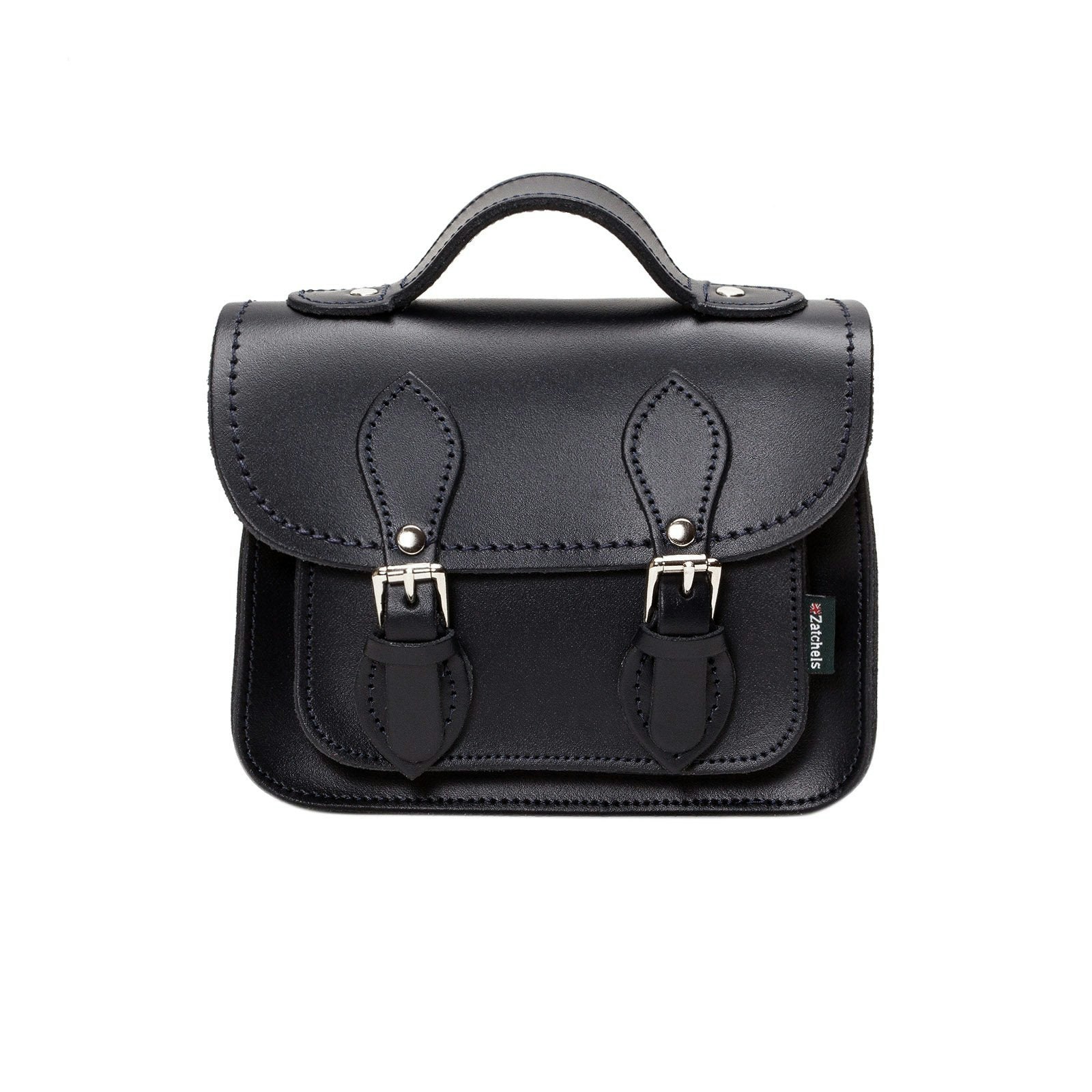 Zatchels Black Handmade Leather Micro Satchel - Small