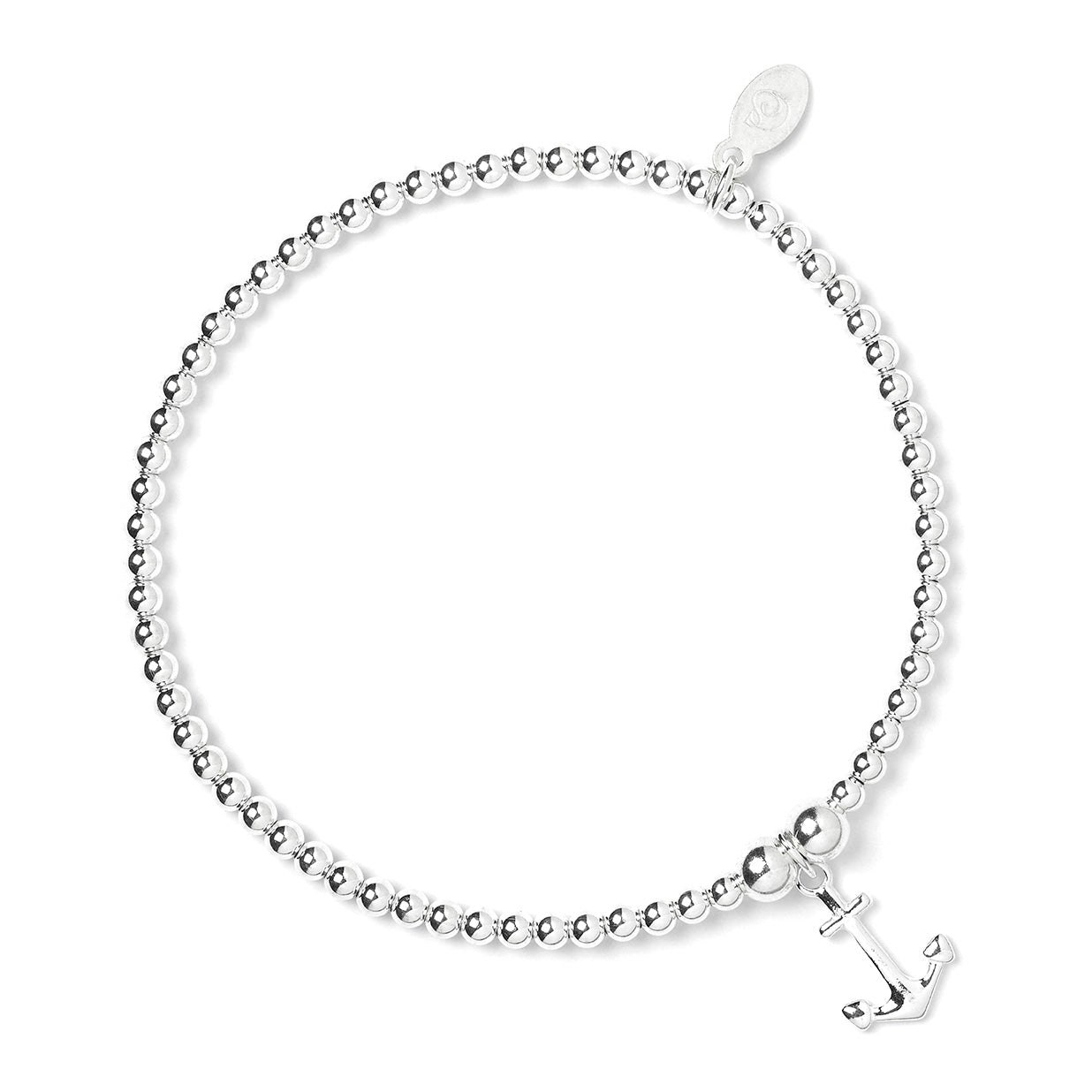 Mylee London Silver Anchor On Ball Bead Bracelet - No - Adult