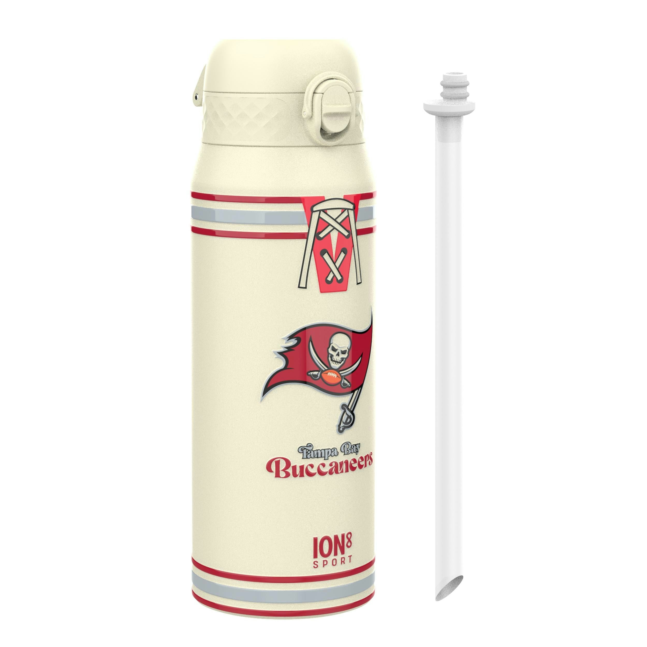 Rackhams Nfl X Ion8 Insulated Steel Water Bottle, Nfl Buccaneers, 750Ml (24Oz)