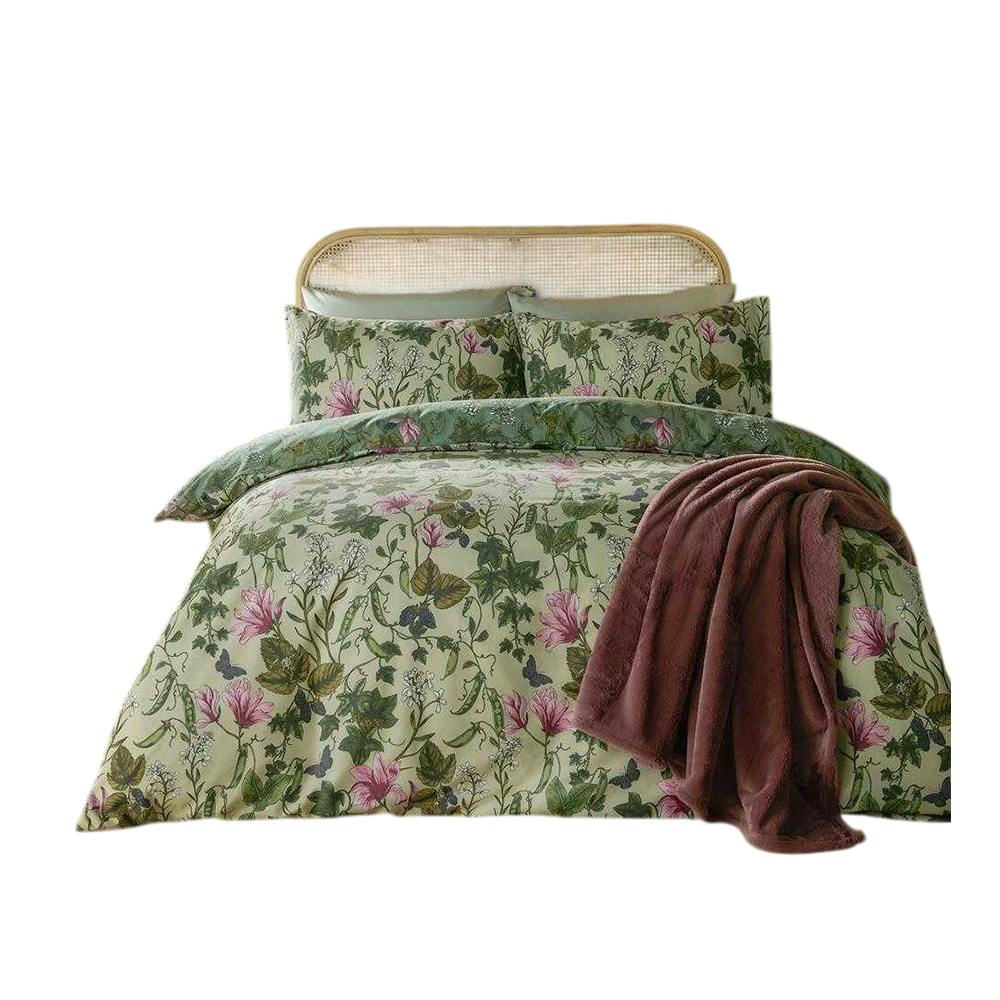 Furn Green Mystic Berry Floral Reversible Duvet Cover Set - King