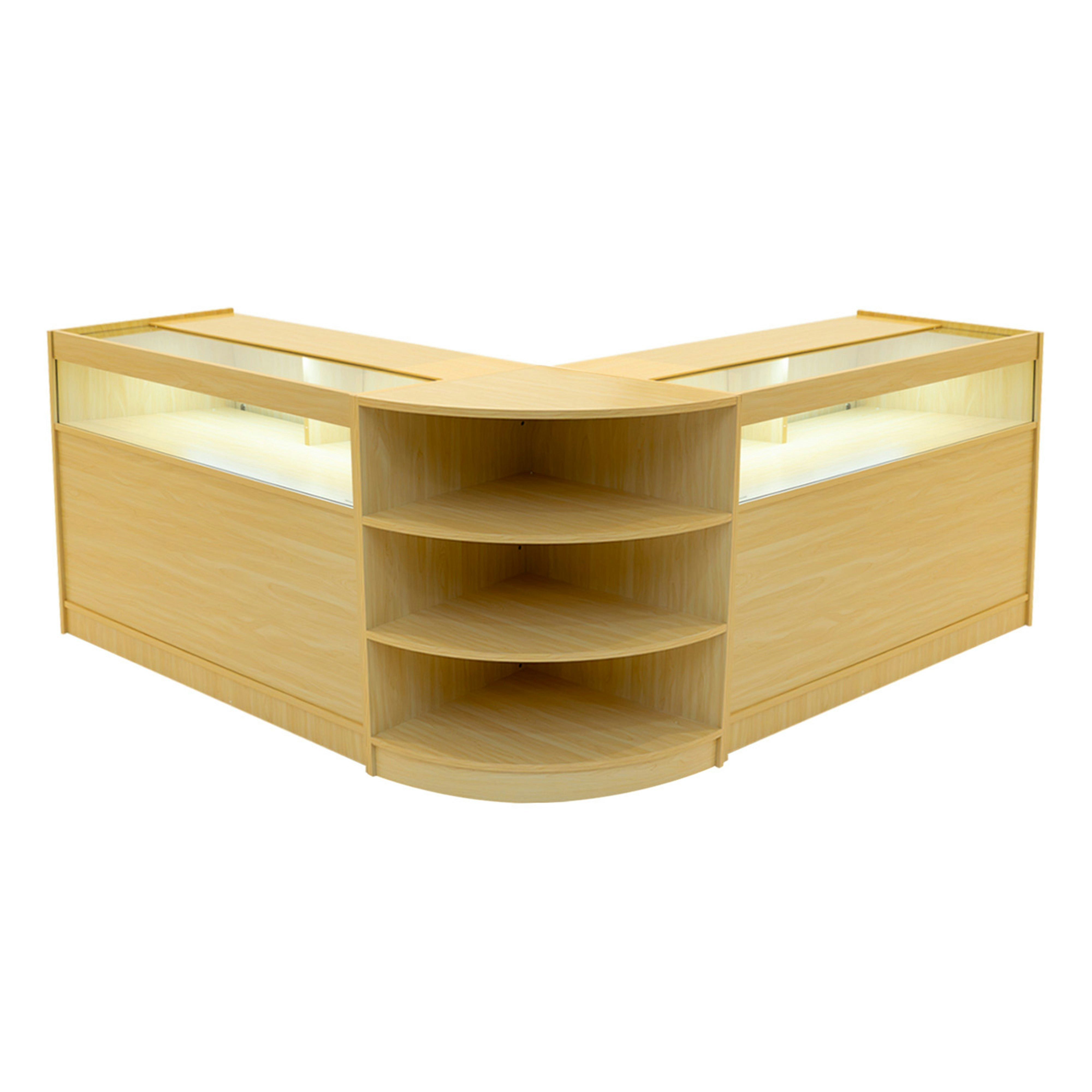 Monstershop White Theseus Led Shop Counter Set Lm60 & 2 X B1200 - Maple