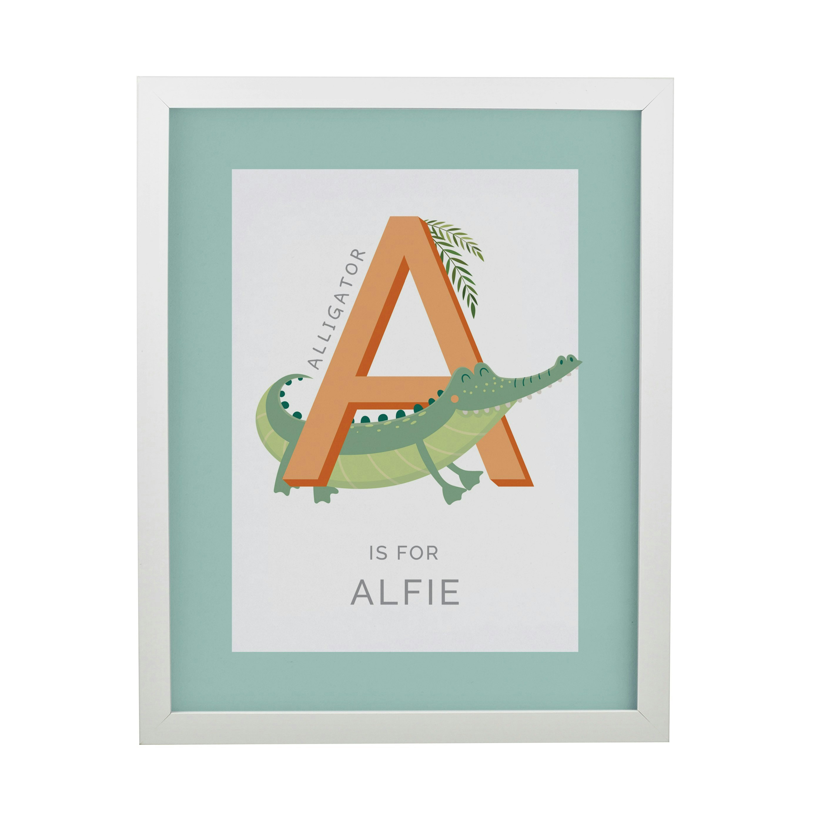 Rackhams White Personalised Animal Alphabet Poster Frame