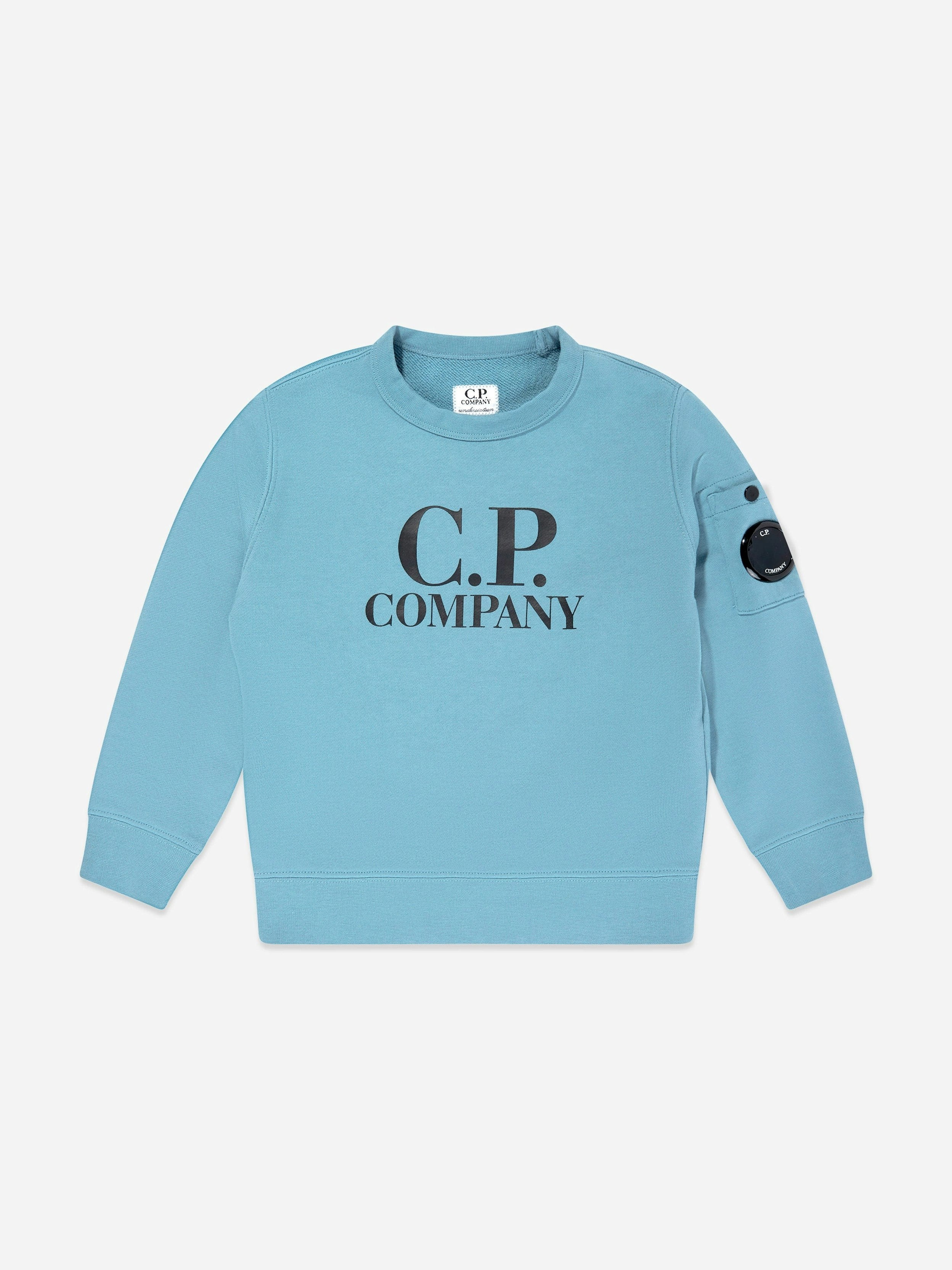 C.p. Company Boys Blue Logo Sweatshirt In - 4 Yrs