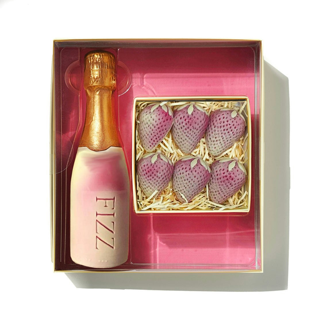 Choc On Choc White Chocolate Fizz And Strawberries Gift Box