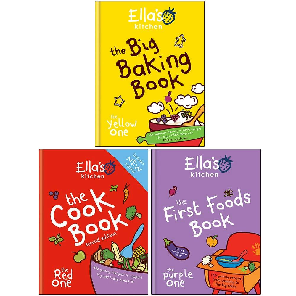 Various Publishers Red Ella's Kitchen Collection 3 Books Set (The First Foods Book, The Big Baking Book, The Cookbook: The One)