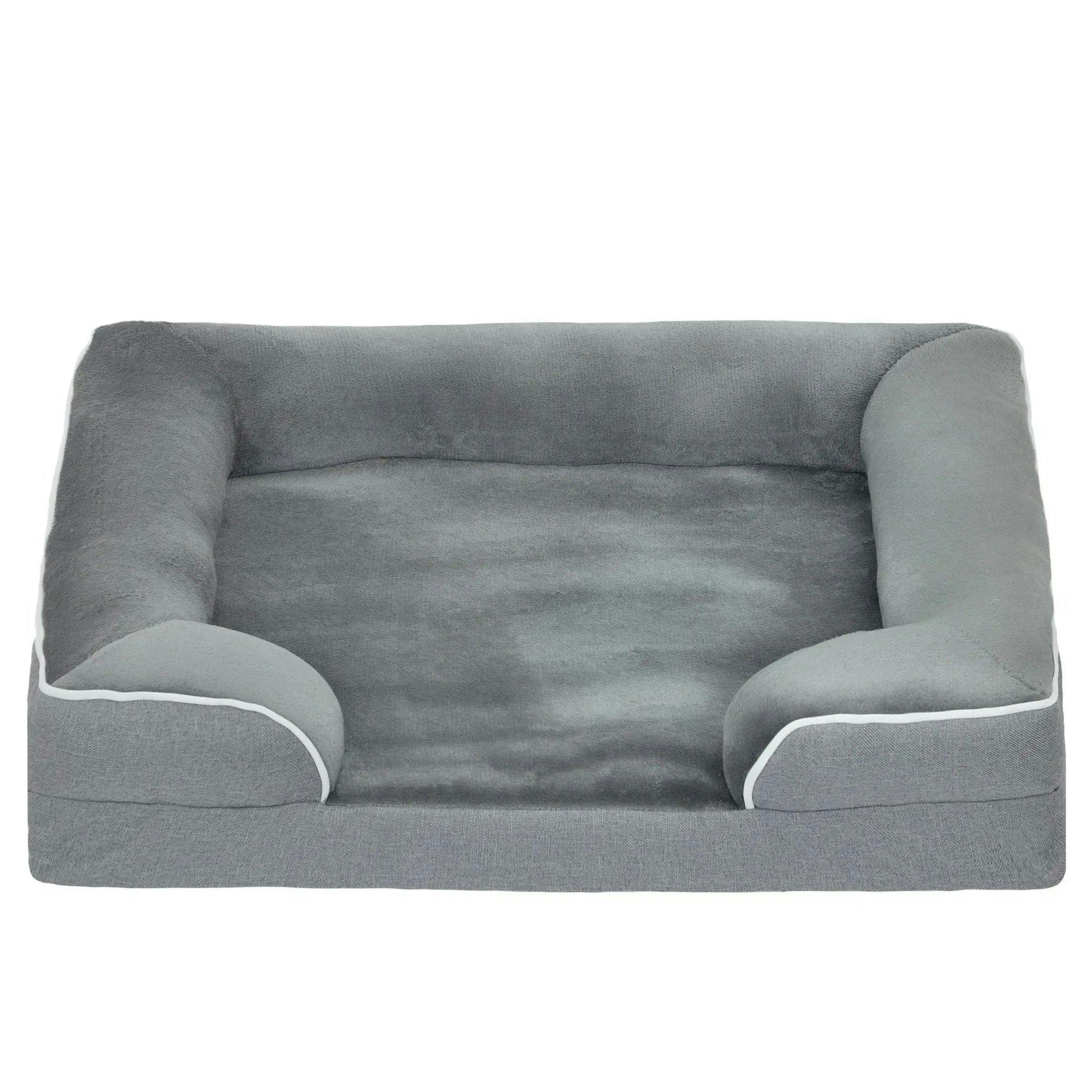 Pawhut Grey Dog Sofa Bed, Washable Pet Bed W/ Non-Slip Bottom In | Size: Small - Image 3