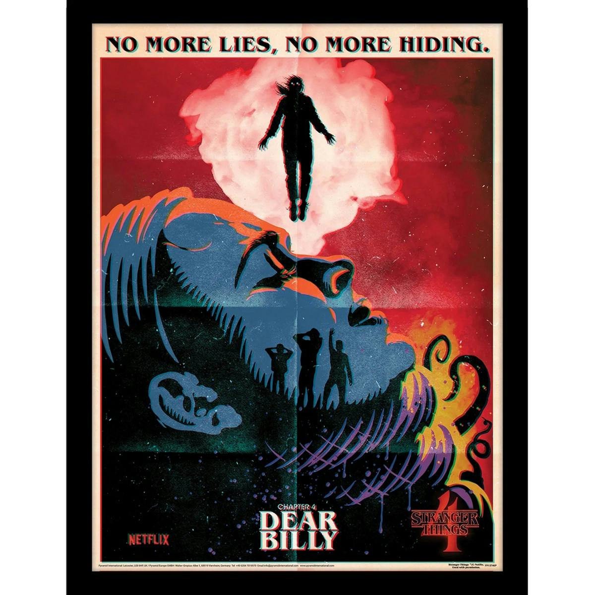 Stranger Things Red/Grey Chapter 4 Dear Billy Print - 40Cm X 30Cm