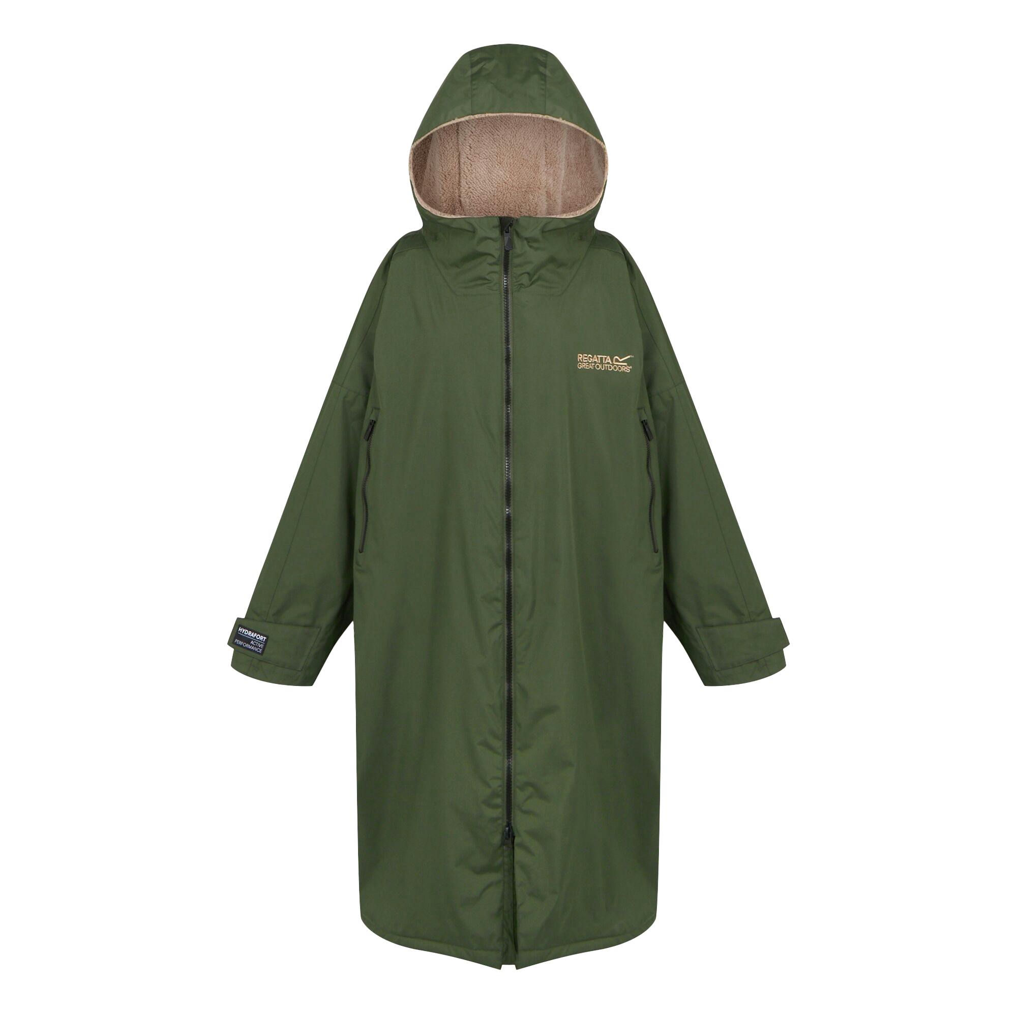 Regatta Unisex Dark Adult Waterproof Fleece Lined Changing Robe - Khaki - S-M - Khaki - 100% Polyester