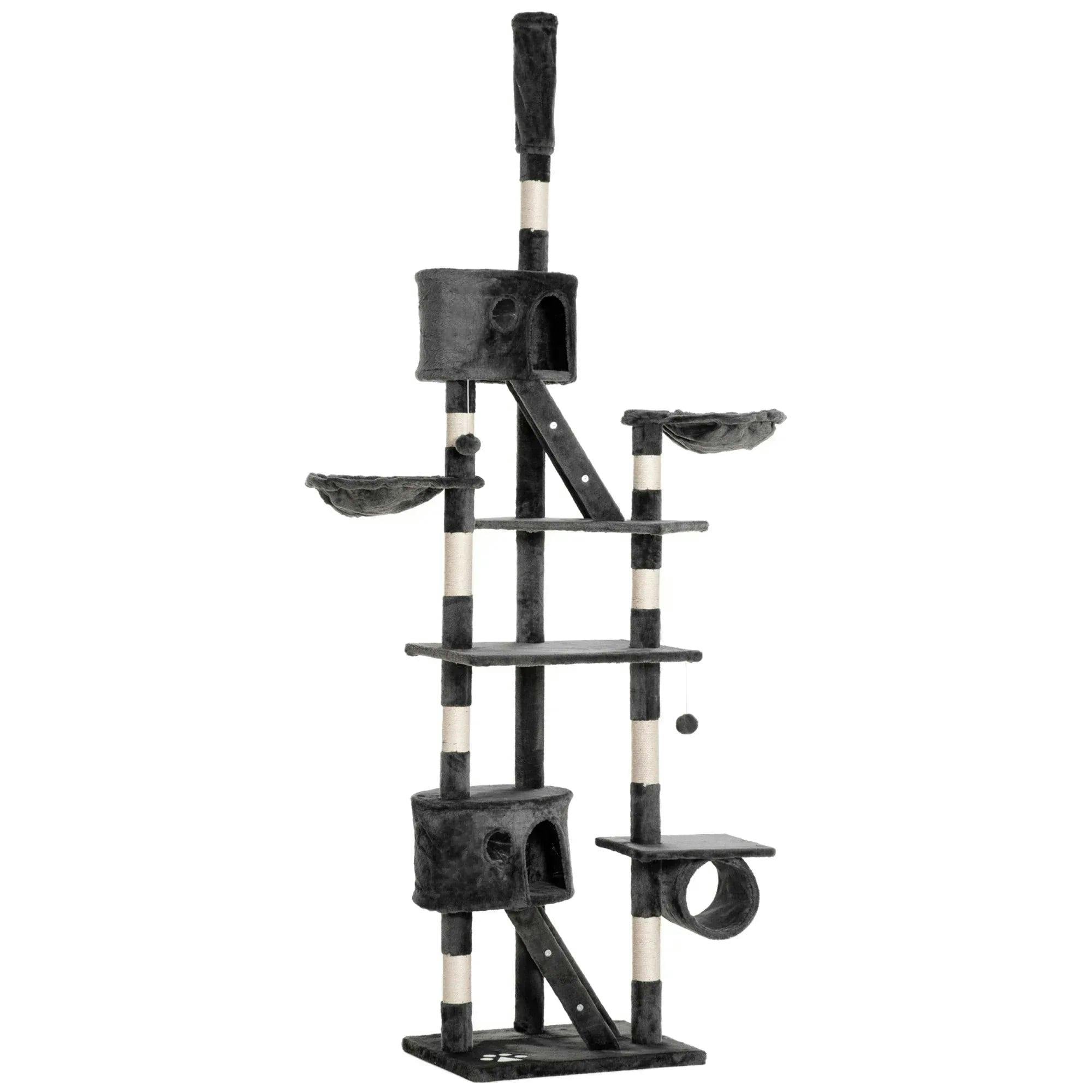 B&Q - Kitten Tower Adjustable 240-260CmScratch PostsHousesLight Grey - Image 6