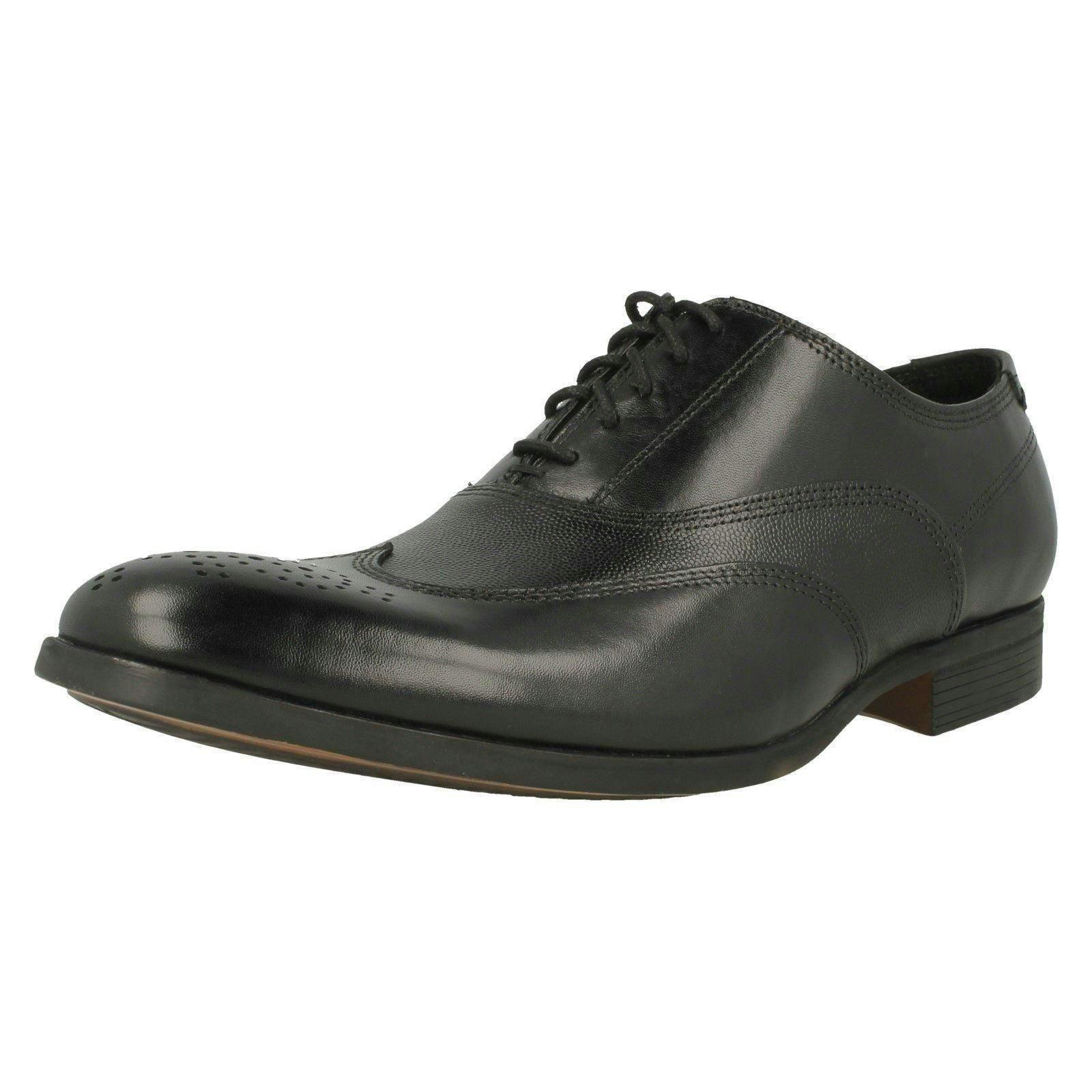 Clarks Men's Black Formal Lace Up Brogues Gilmore Wing - Uk 8.5