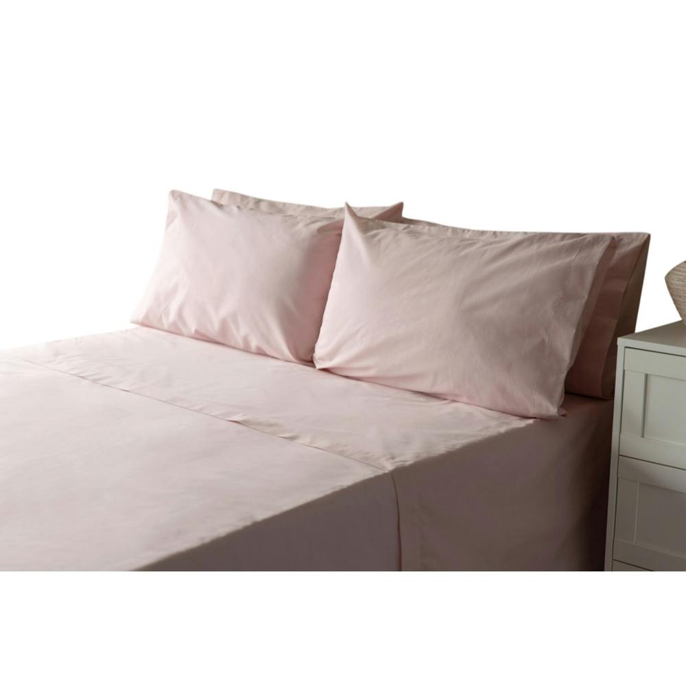 Belledorm Percale Fitted Sheet - Blush - Blush - Double - 100% Cotton