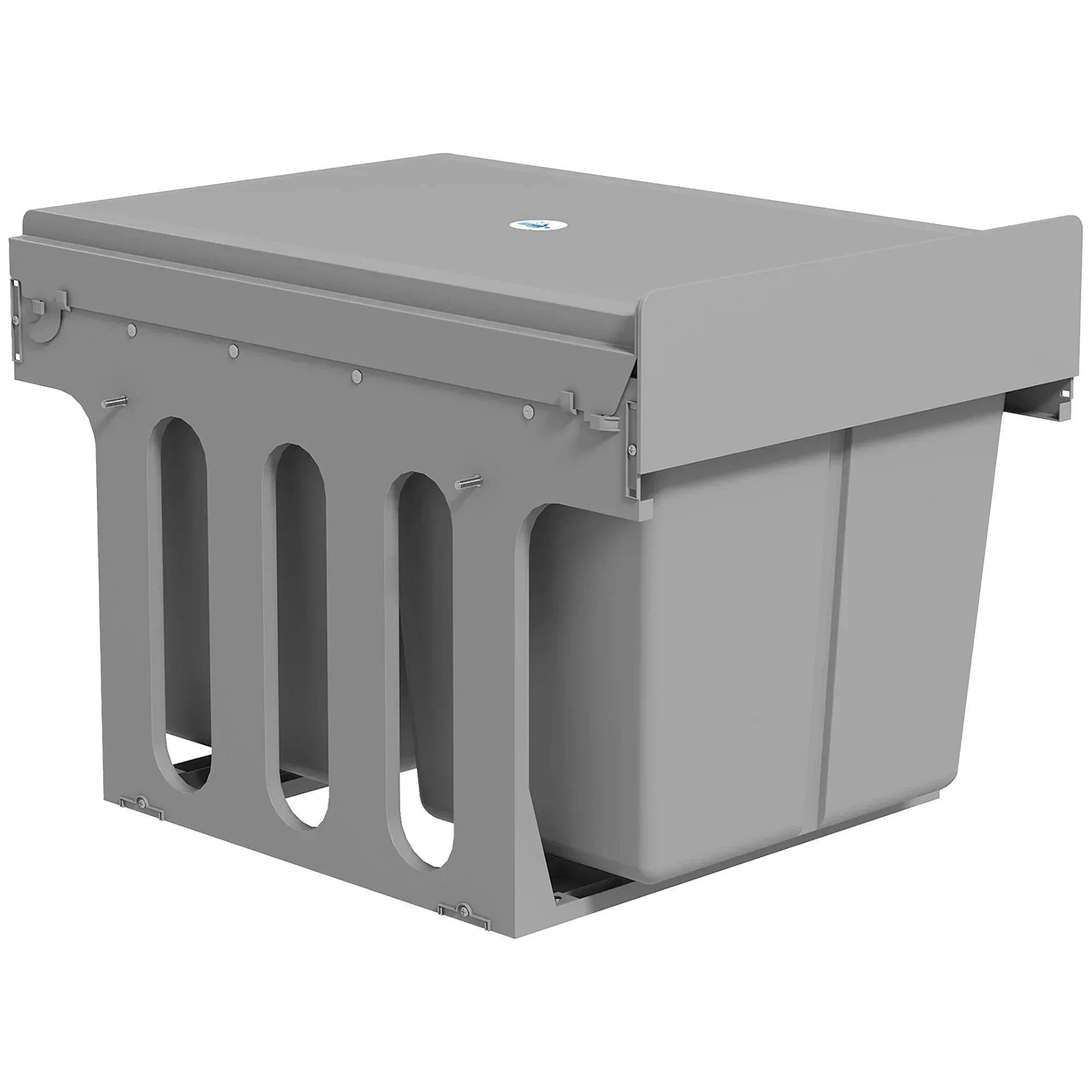 Homcom Soft Close Pull Out Bin, Under Sink Bin - 2 Compartments (15L Each) - Image 5