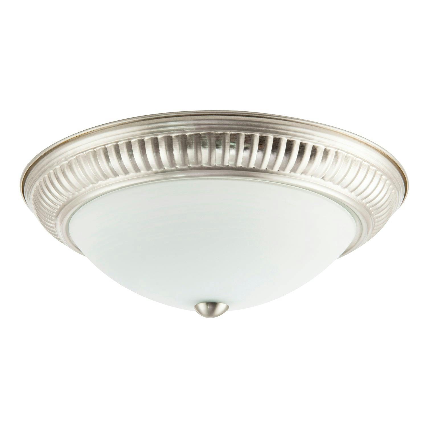 Rackhams Light Modern Led Ip44 Flush Ceiling In Satin Nickel With Sensor