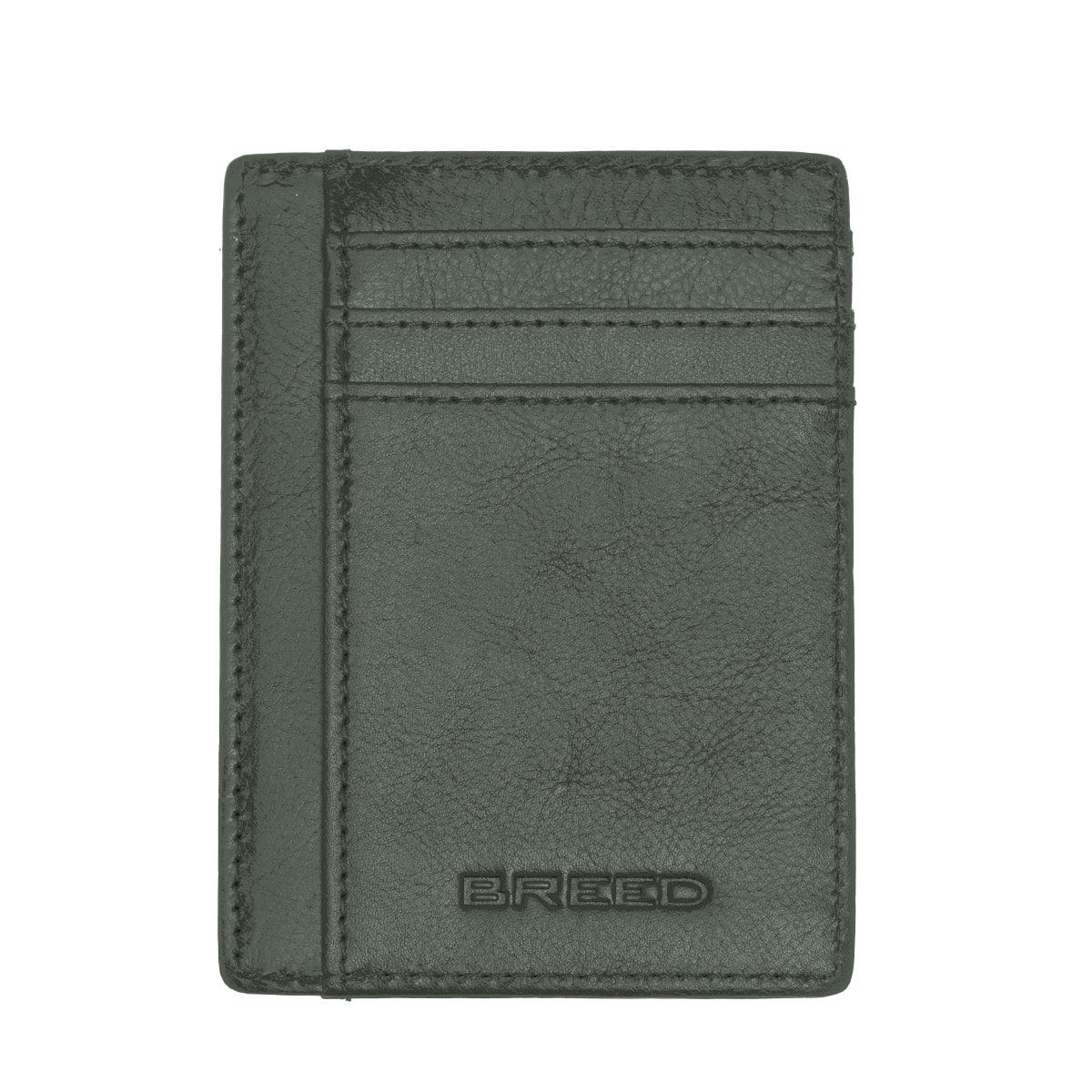 Breed Light Chase Genuine Leather Front Pocket Wallet - Olive