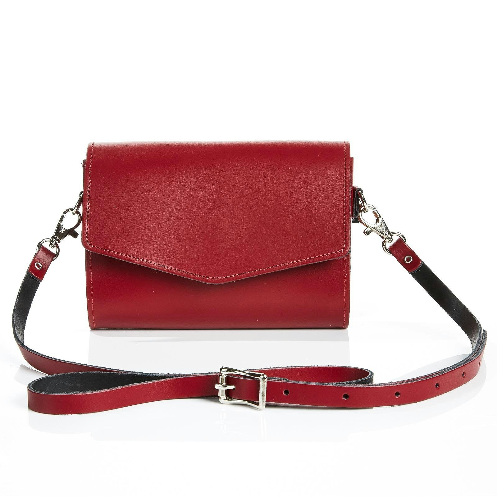 Zatchels Red Handmade Leather Clutch Bag - Oxblood