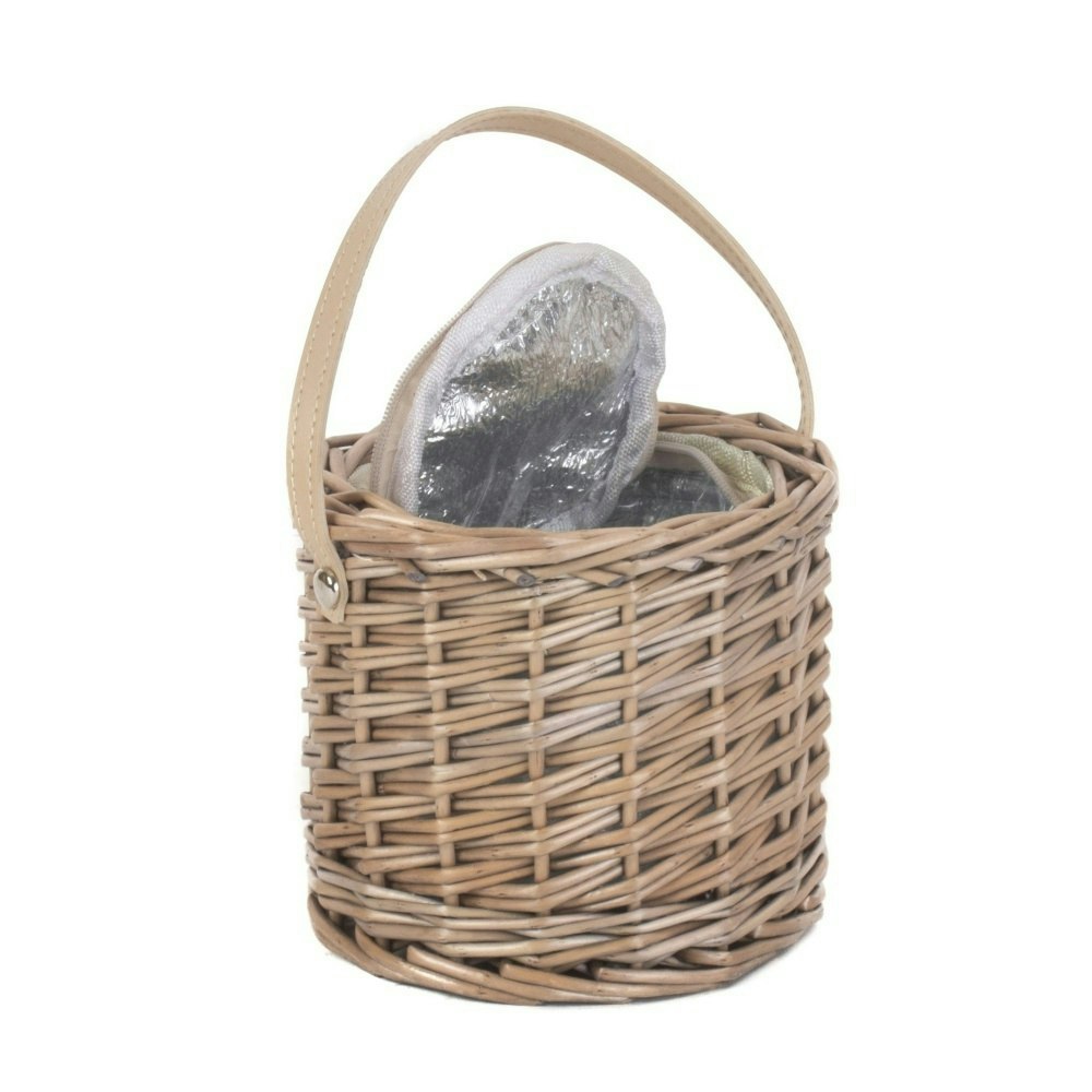 Red Hamper Small Antique Wash Wicker Ice Basket