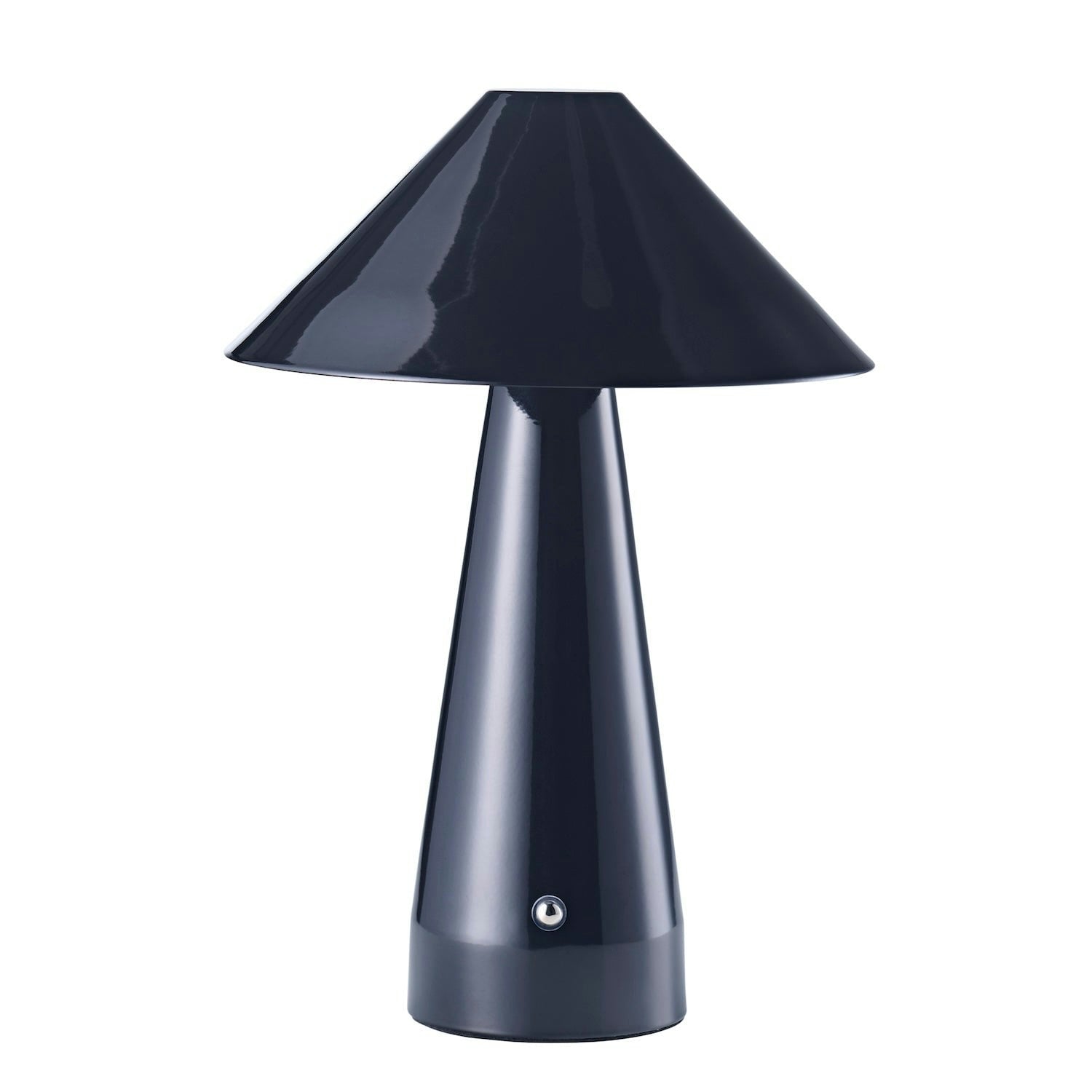 Rackhams Black Gloss Rechargeable Touch Dimmable Table Lamp With Matching Metal Shade
