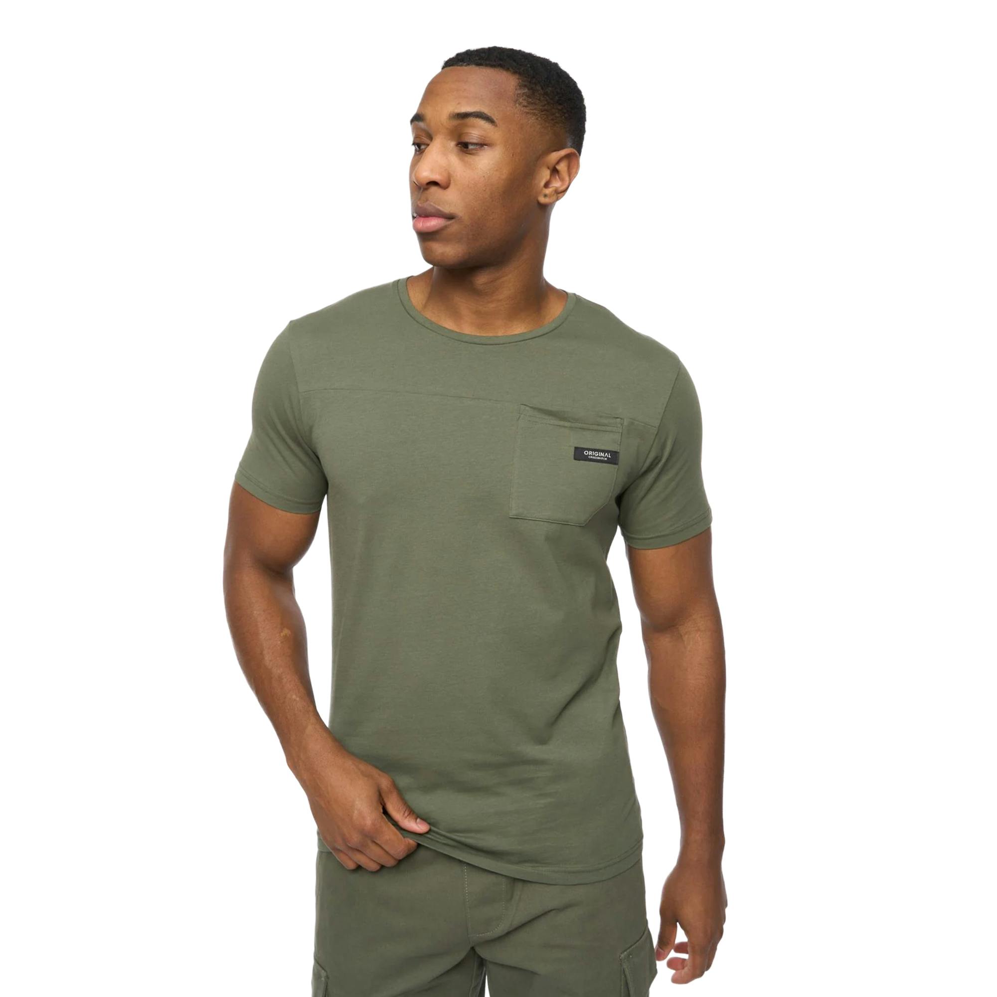 Crosshatch Men's Utilate T-Shirt - Thyme - Thyme - L - 100% Cotton