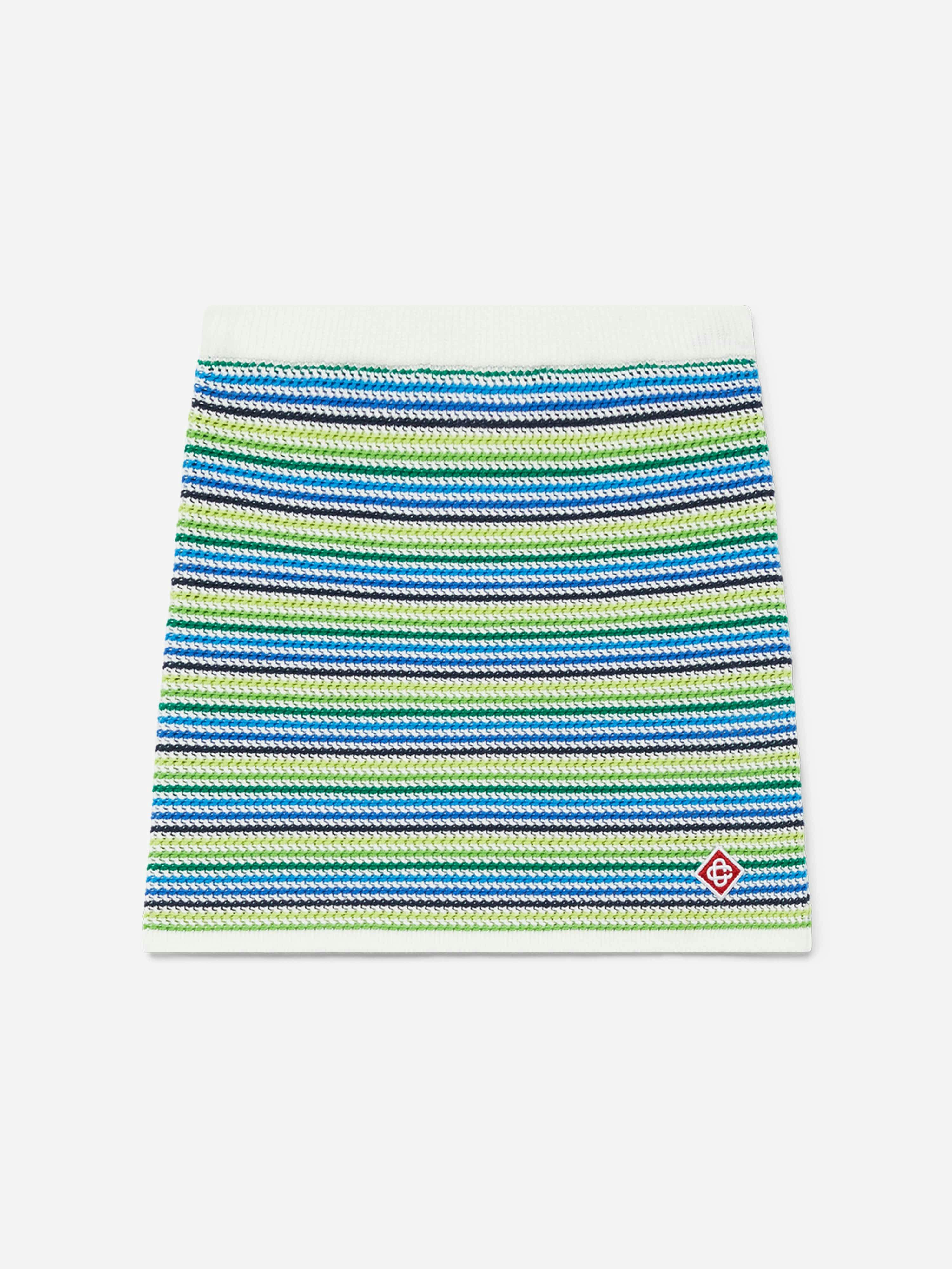 Casablanca Girls Green Striped Skirt In - 5 - 6 Years